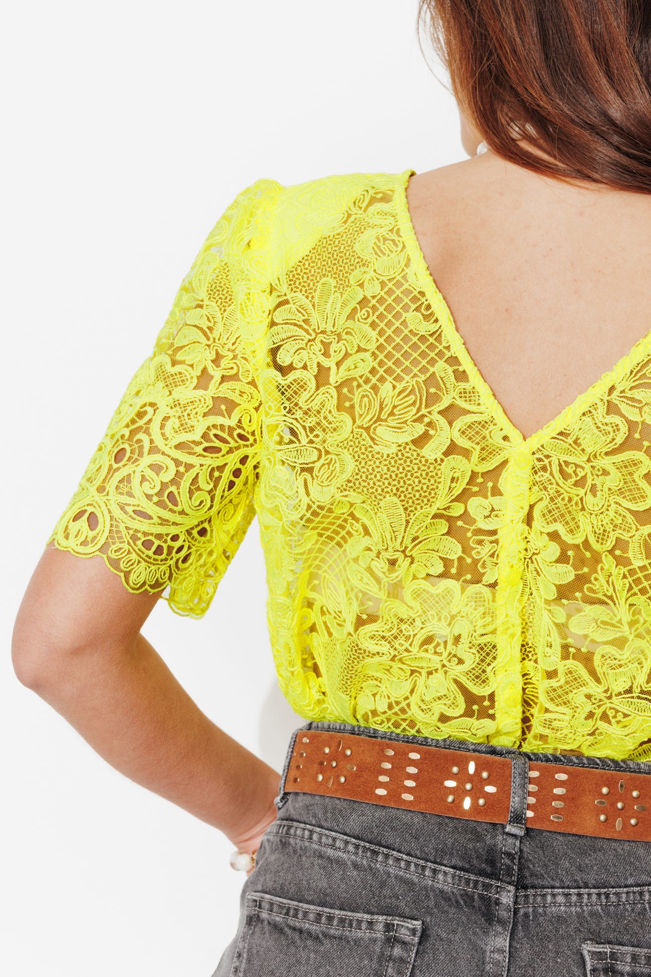 Chemise en guipure recto verso