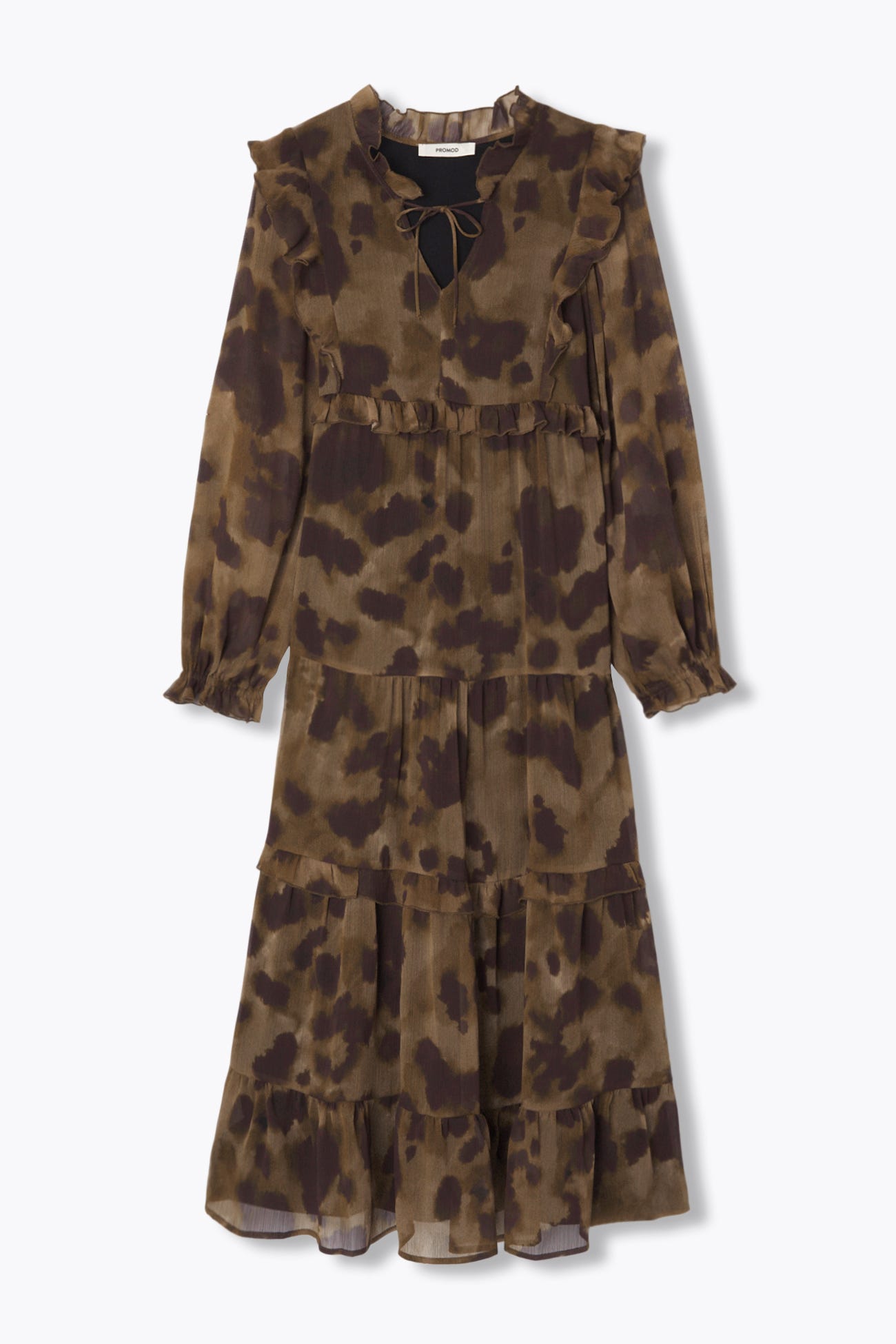 Longue robe volantée Femme