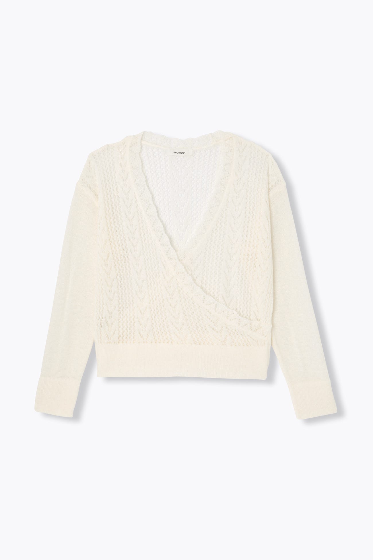 Lace knit crossover top