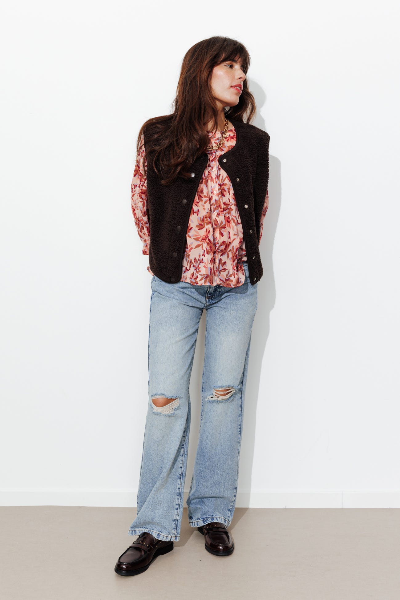 Chemise en voile imprimé Femme