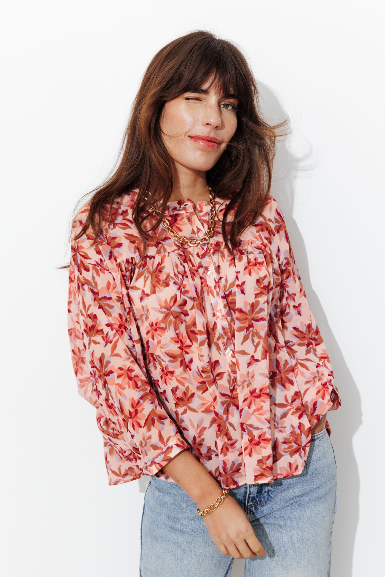 Chemise en voile imprimé Femme