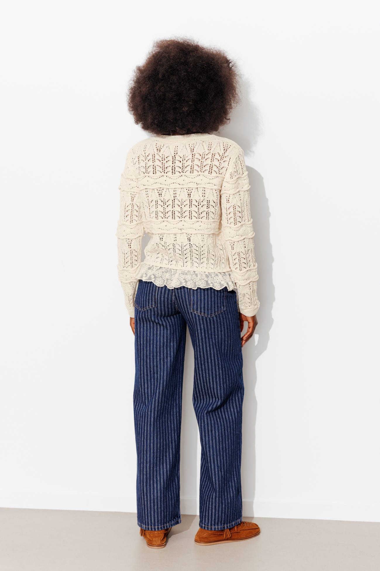 Cardigan détail dentelle Femme