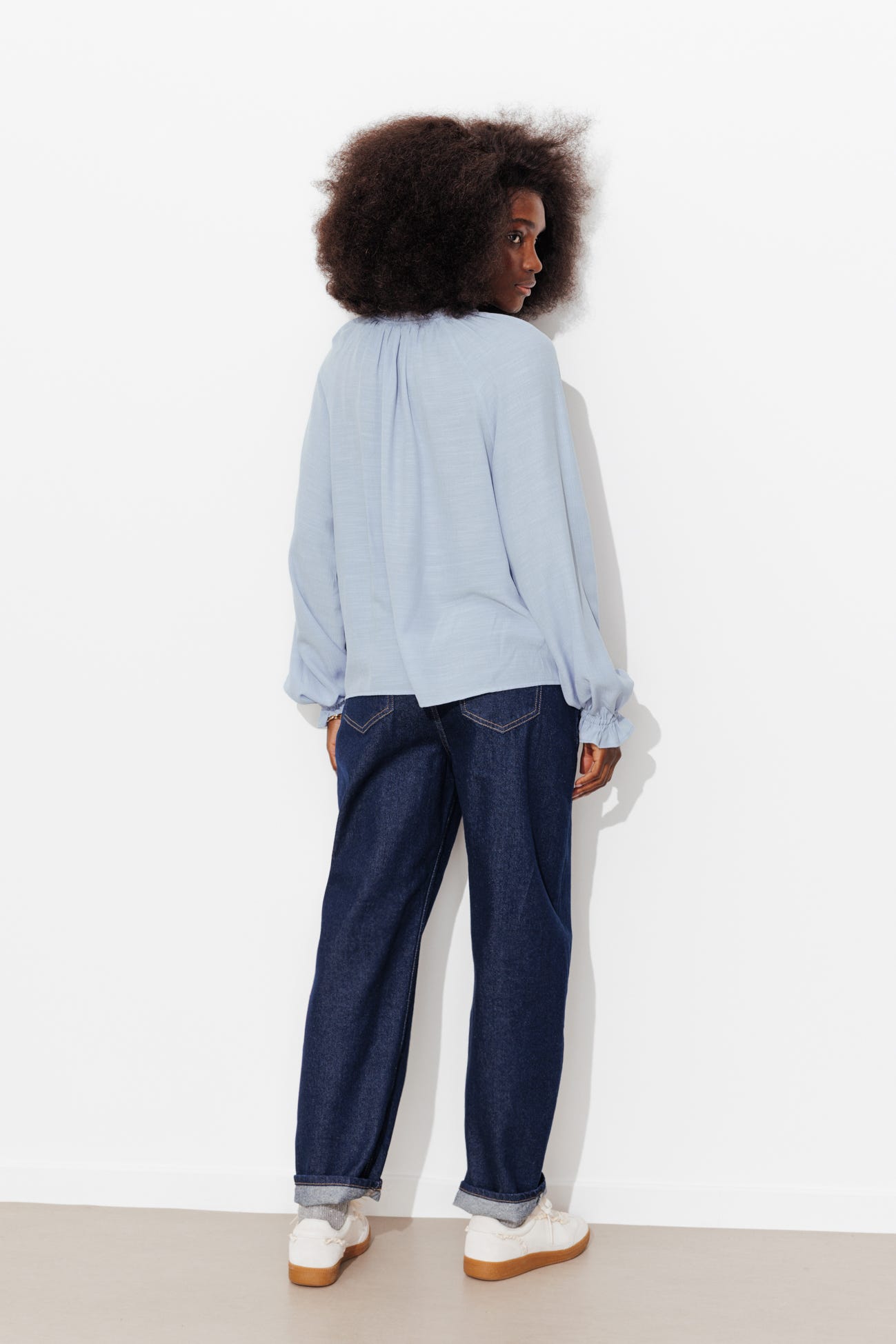 Blouse à col frou-frou Femme