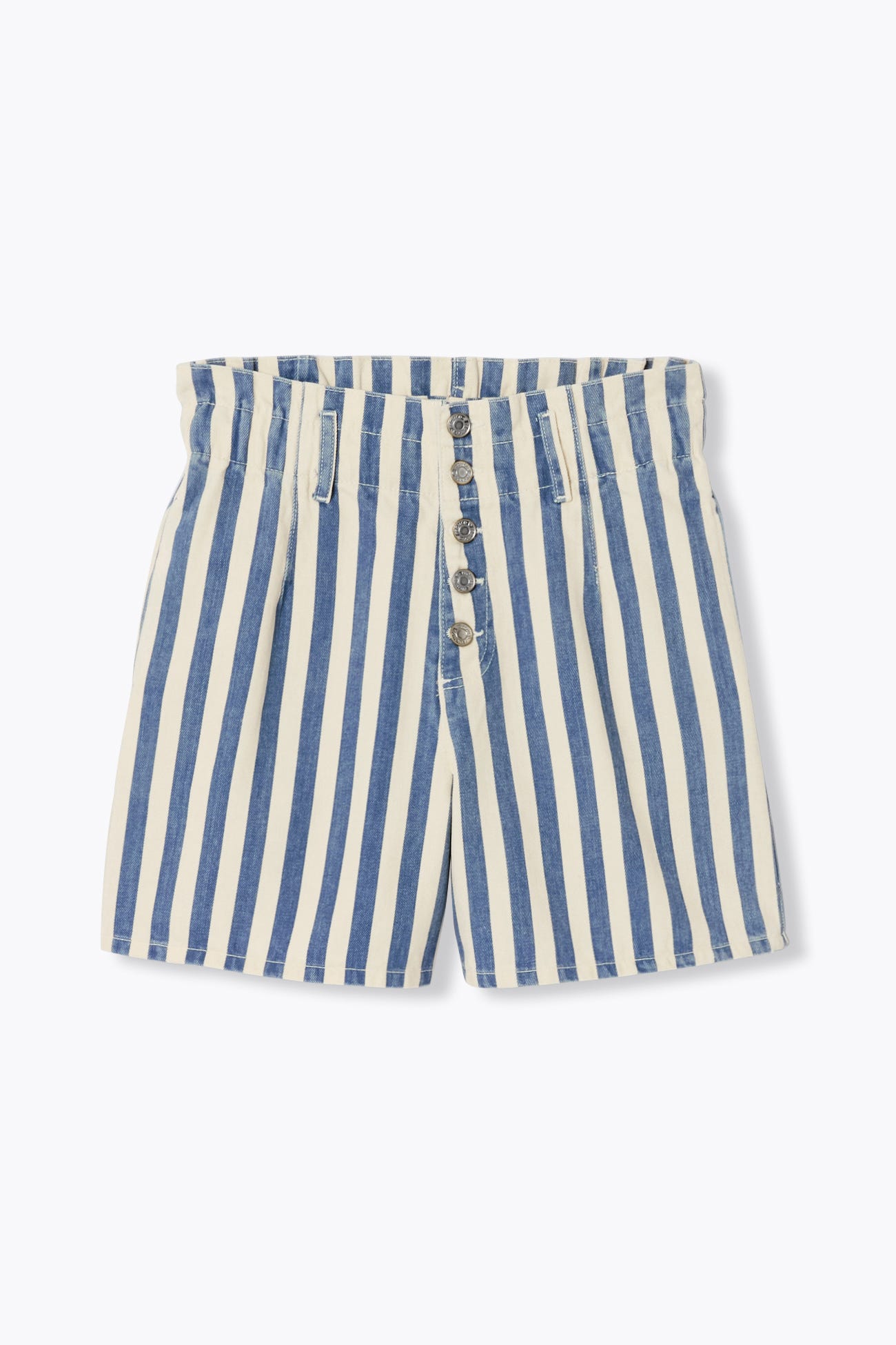 Short rayé à boutons apparents