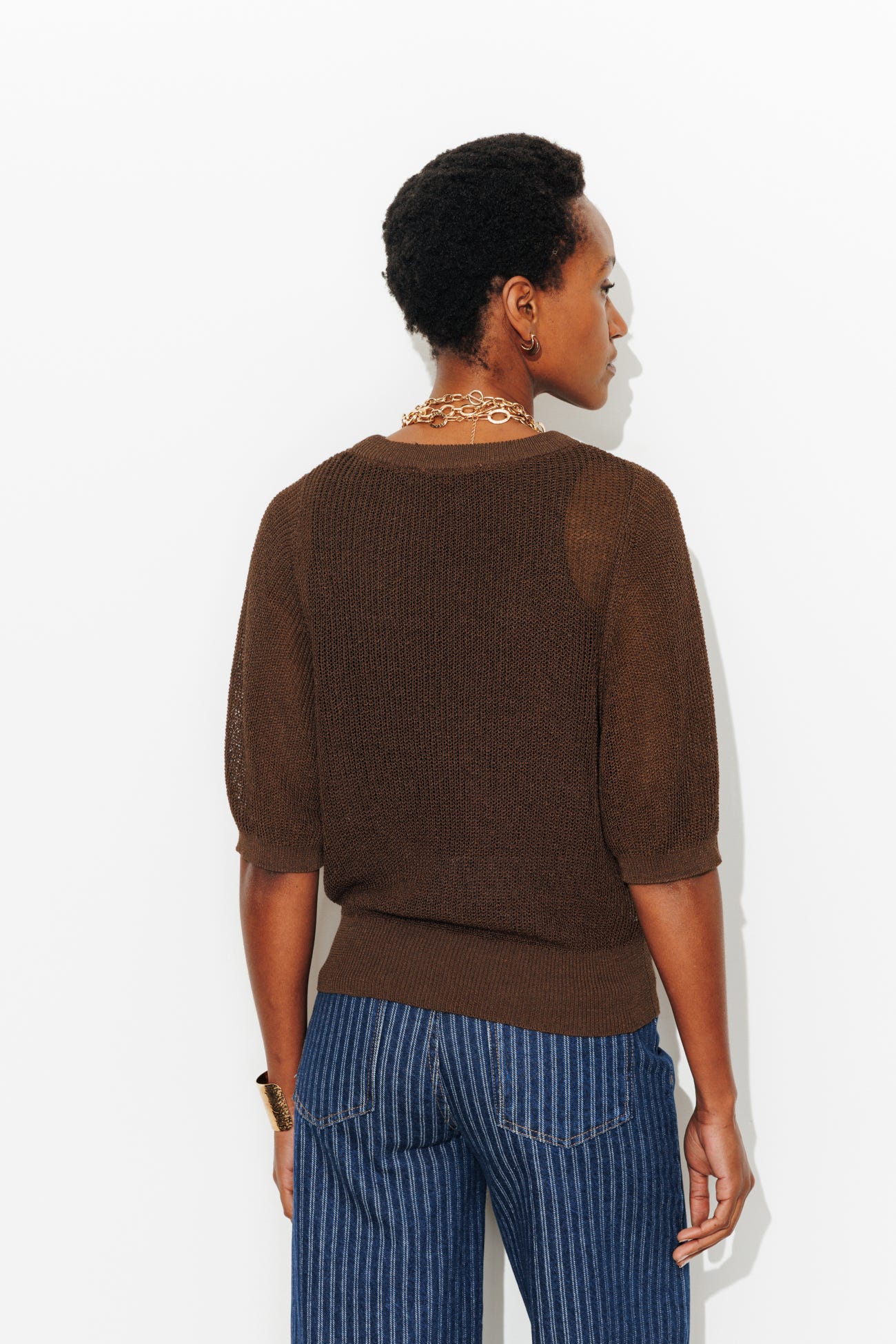 Short openwork jumper