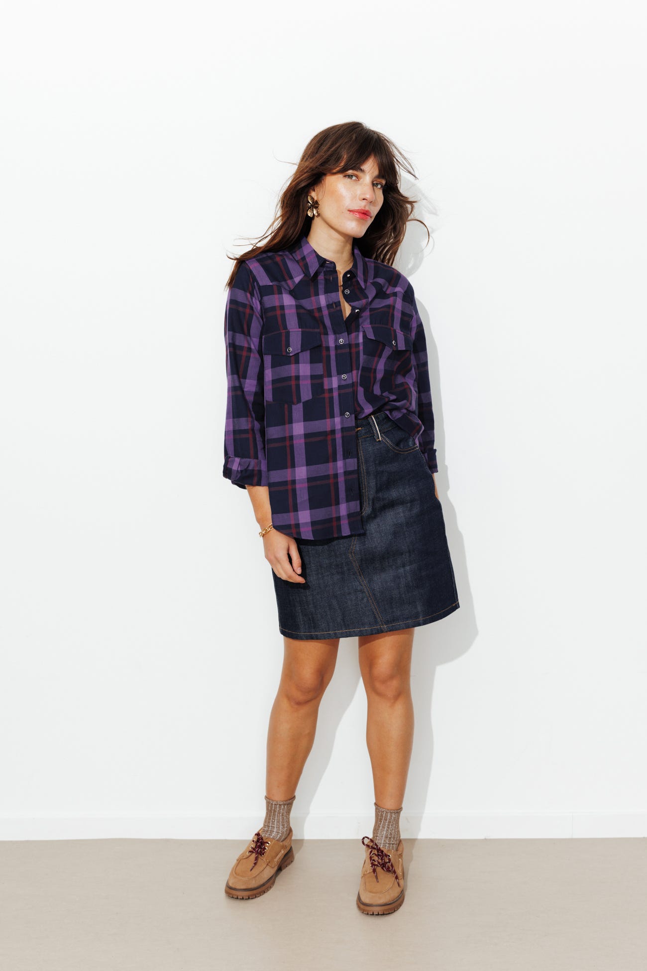 Chemise à carreaux Femme