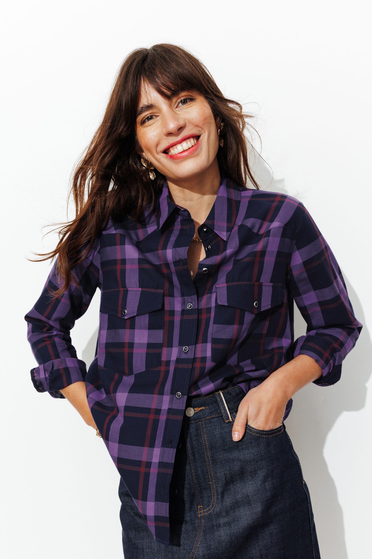 Chemise à carreaux Femme