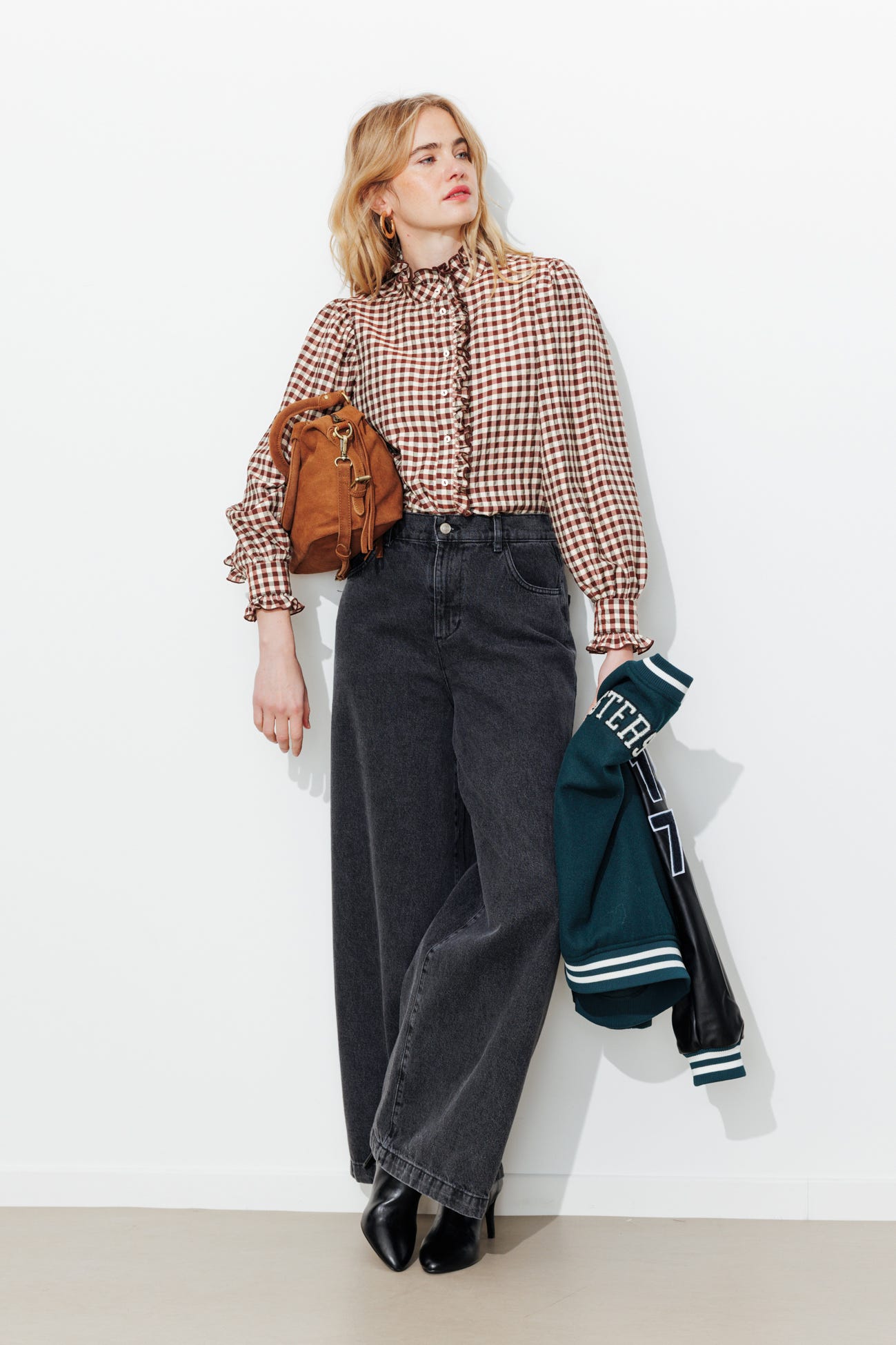 Chemise vichy volantée Femme