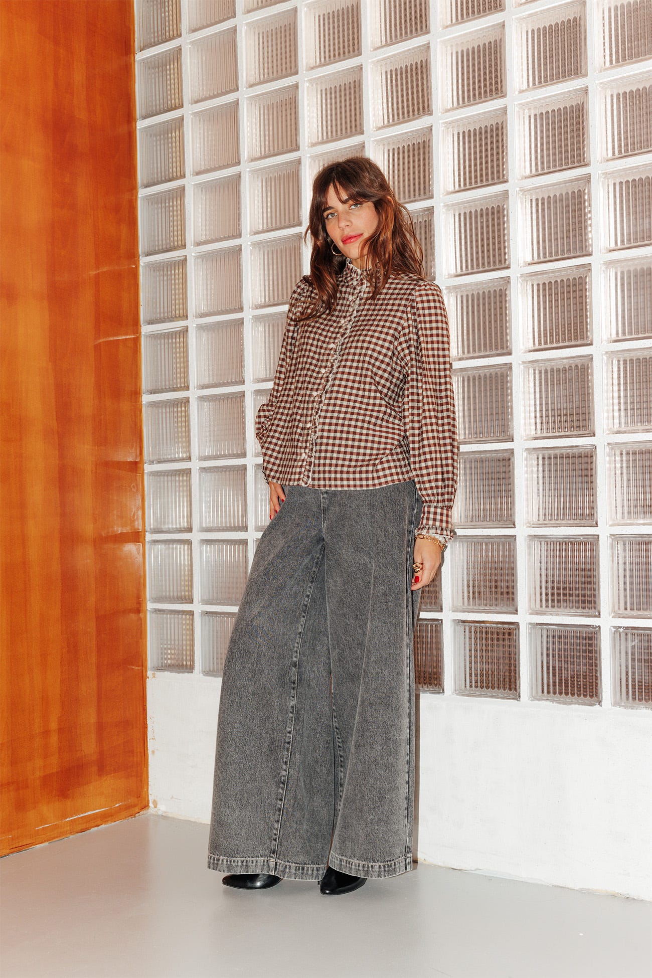 Camisa vichy volantes