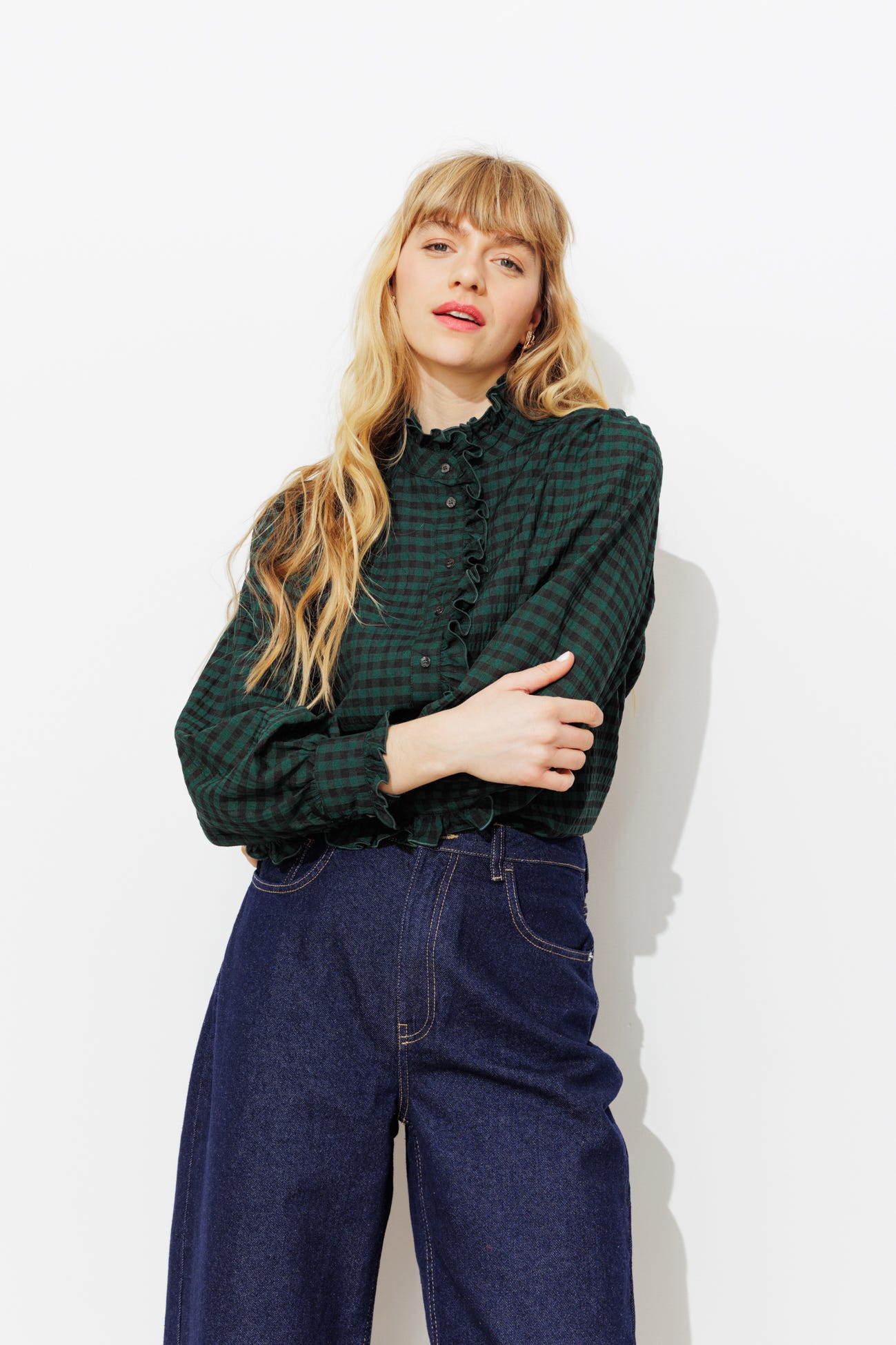 Volanthemd mit Vichykaros