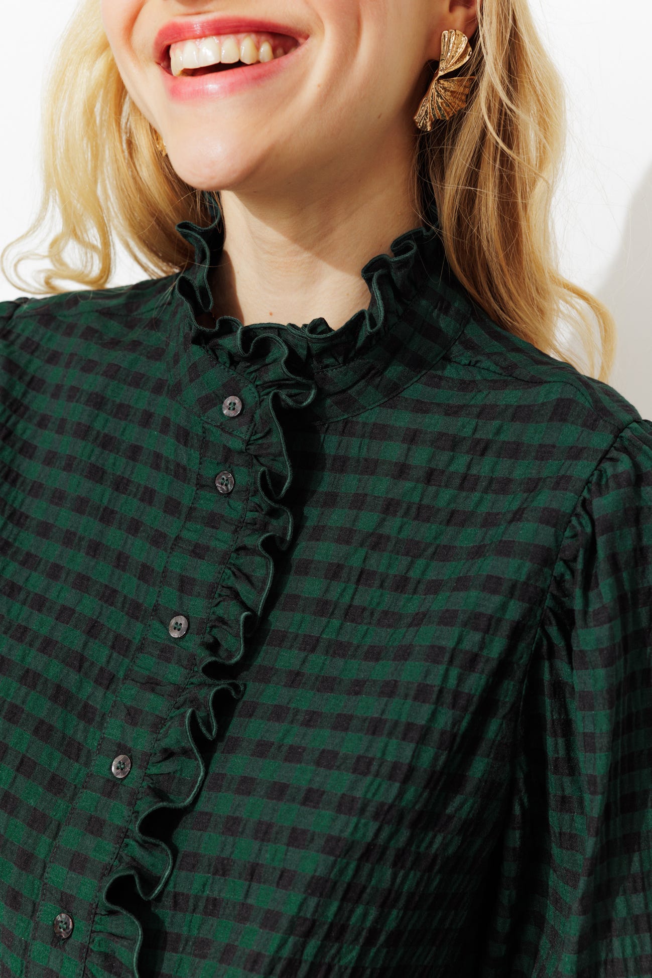 Volanthemd mit Vichykaros