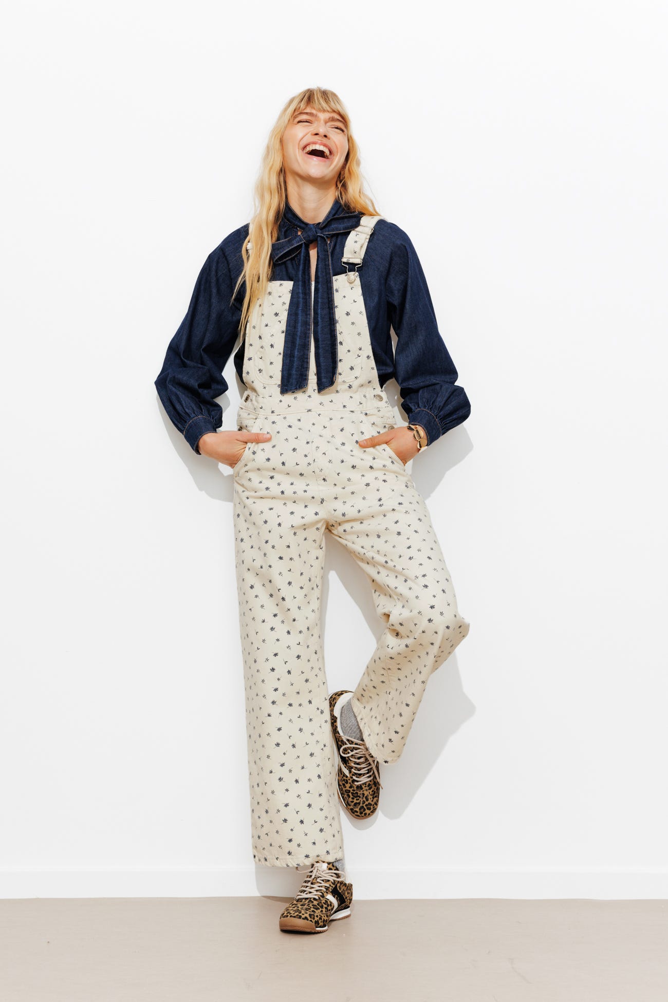 Salopette à fleurs Femme