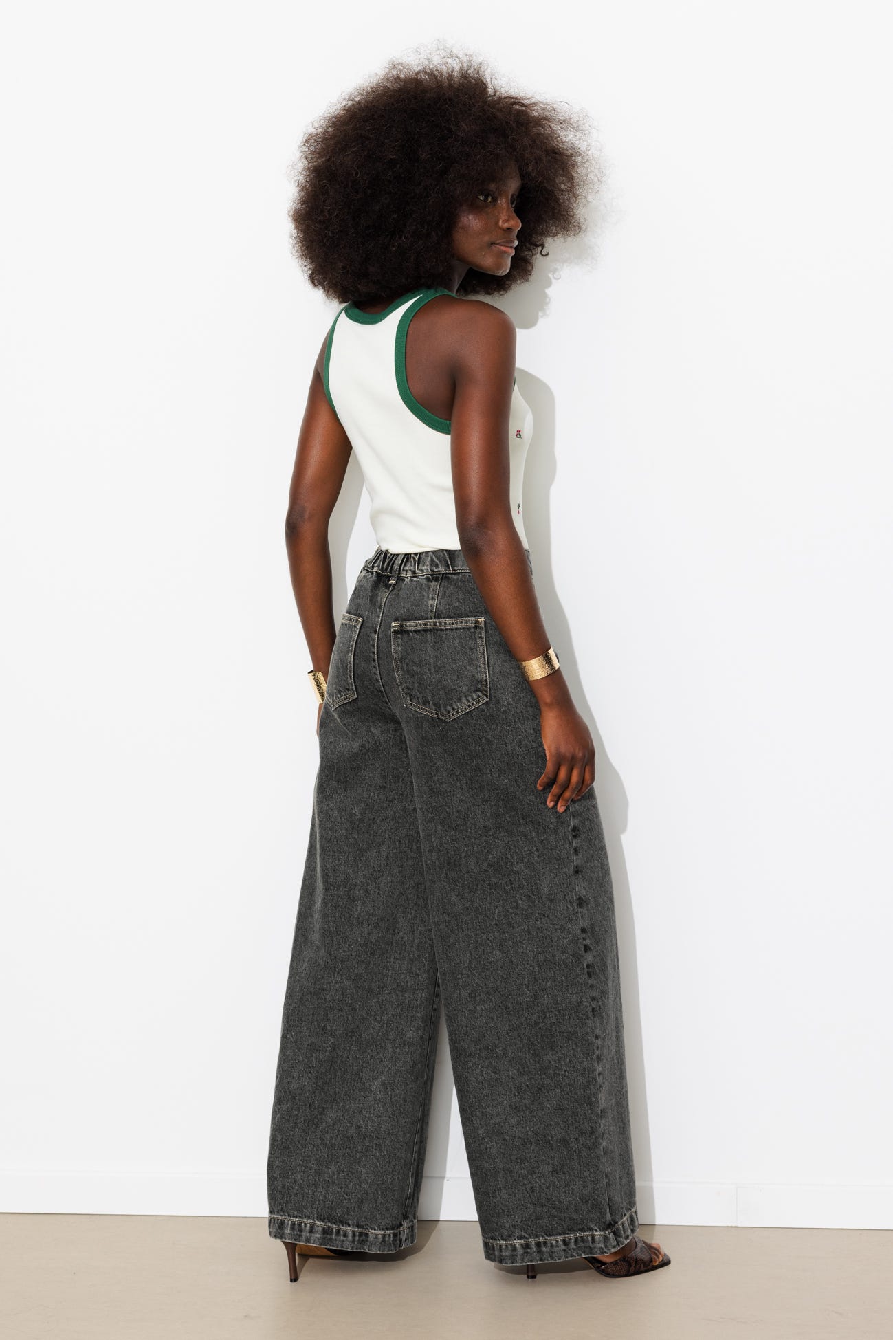CESAR jean large taille haute