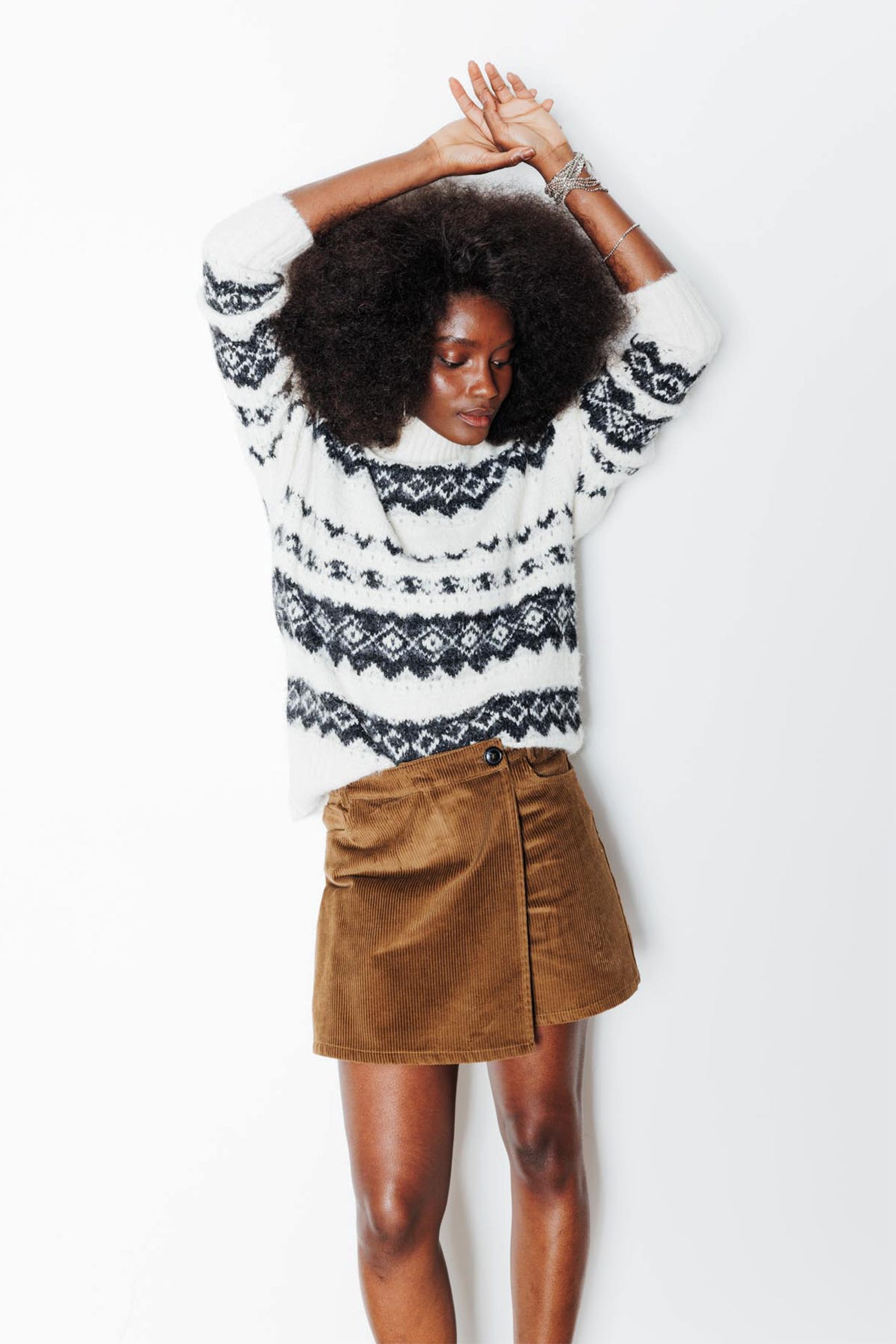 Jupe-short en velours Femme