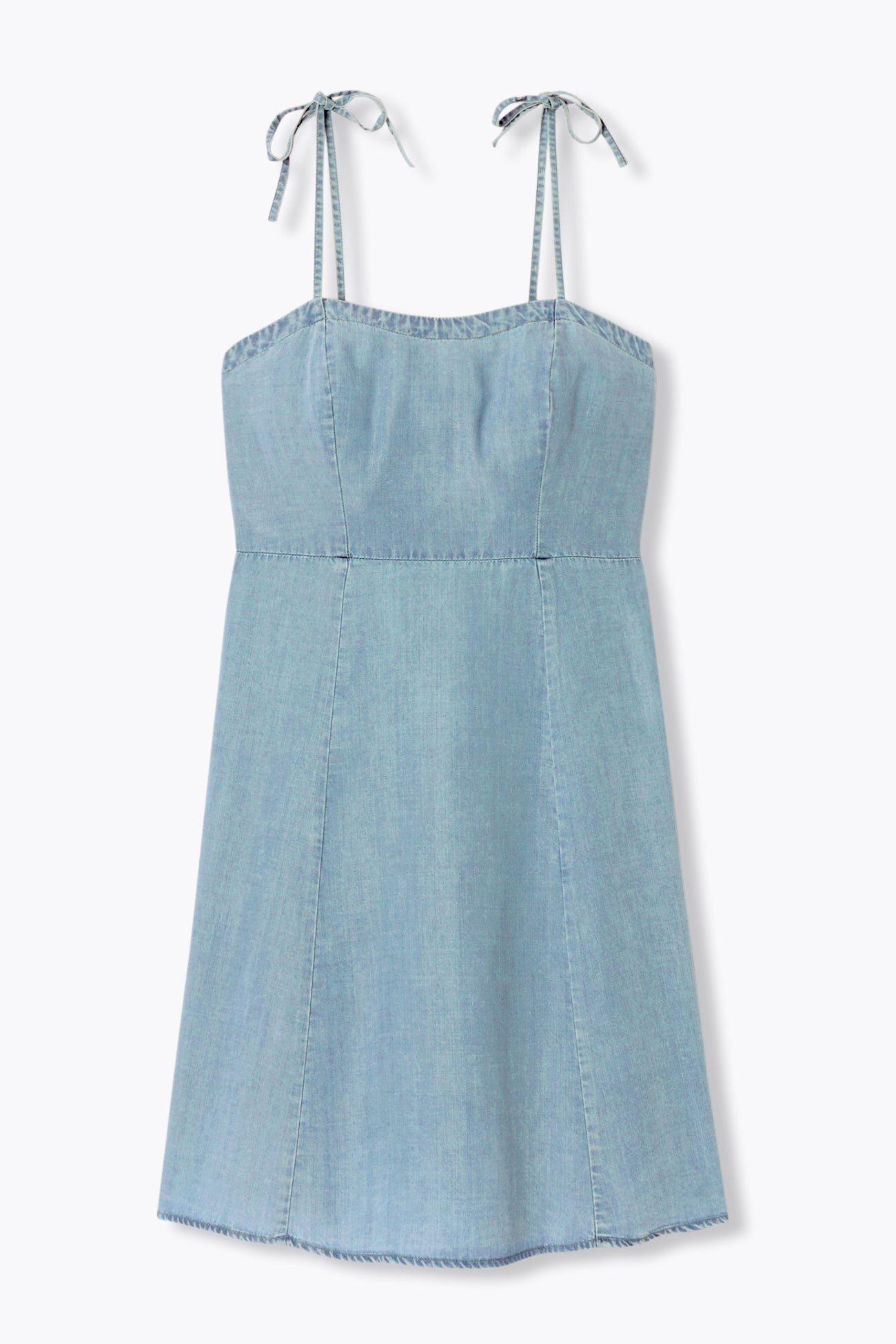 Short lyocell dress - Medium denim