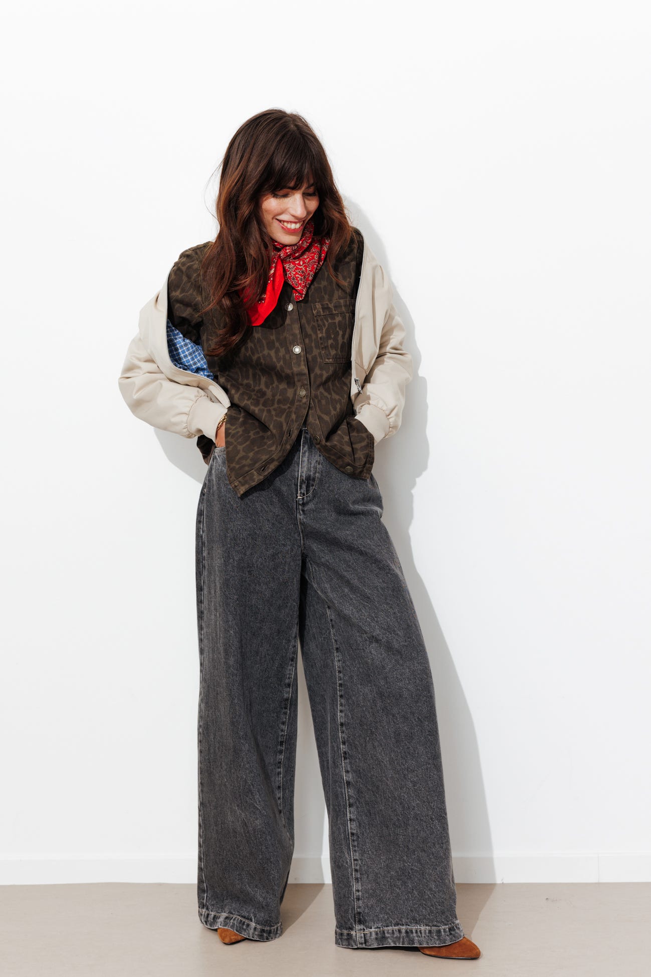 Koszula overshirt w panterkę