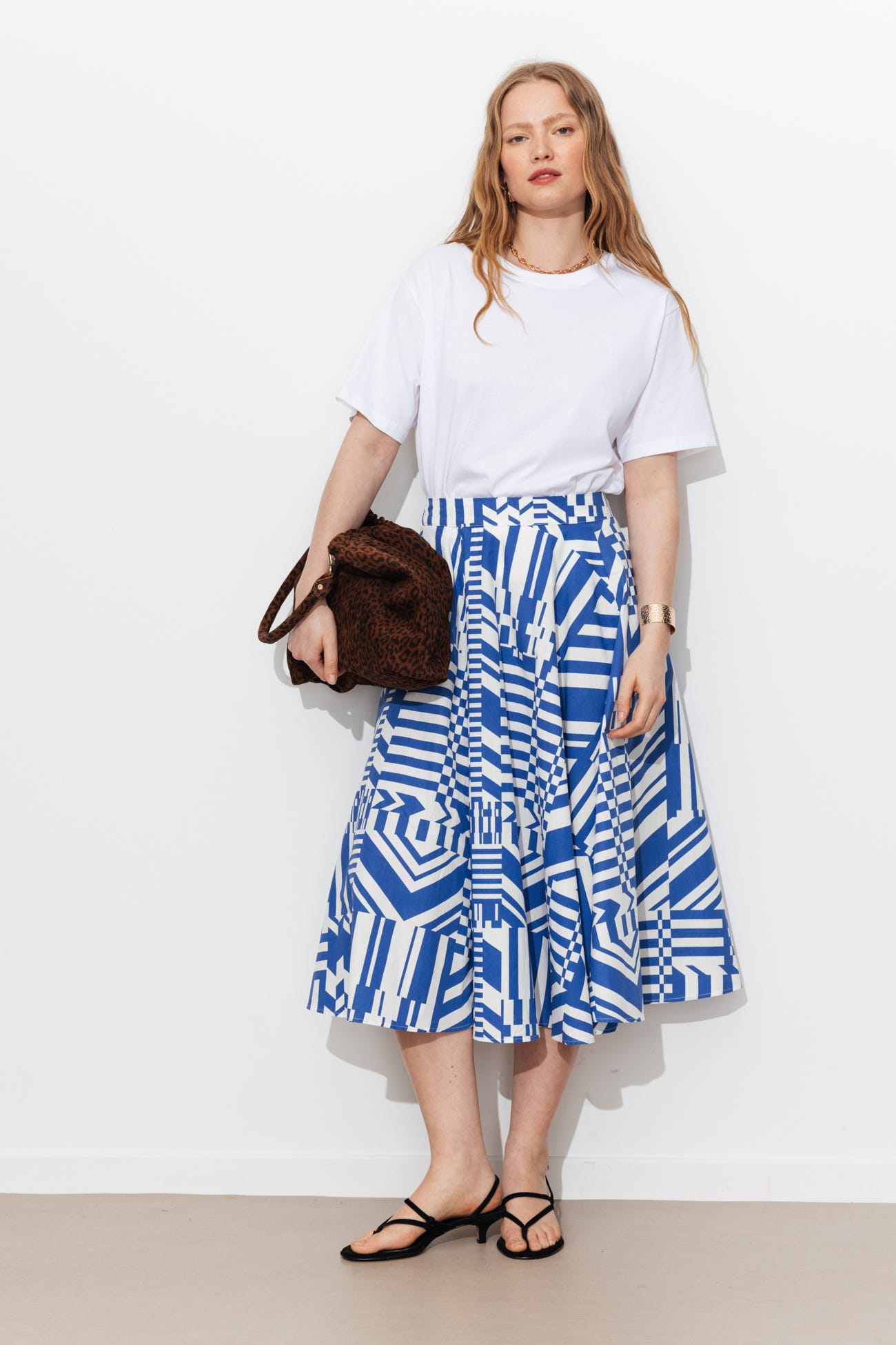 Jupe midi évasée Femme