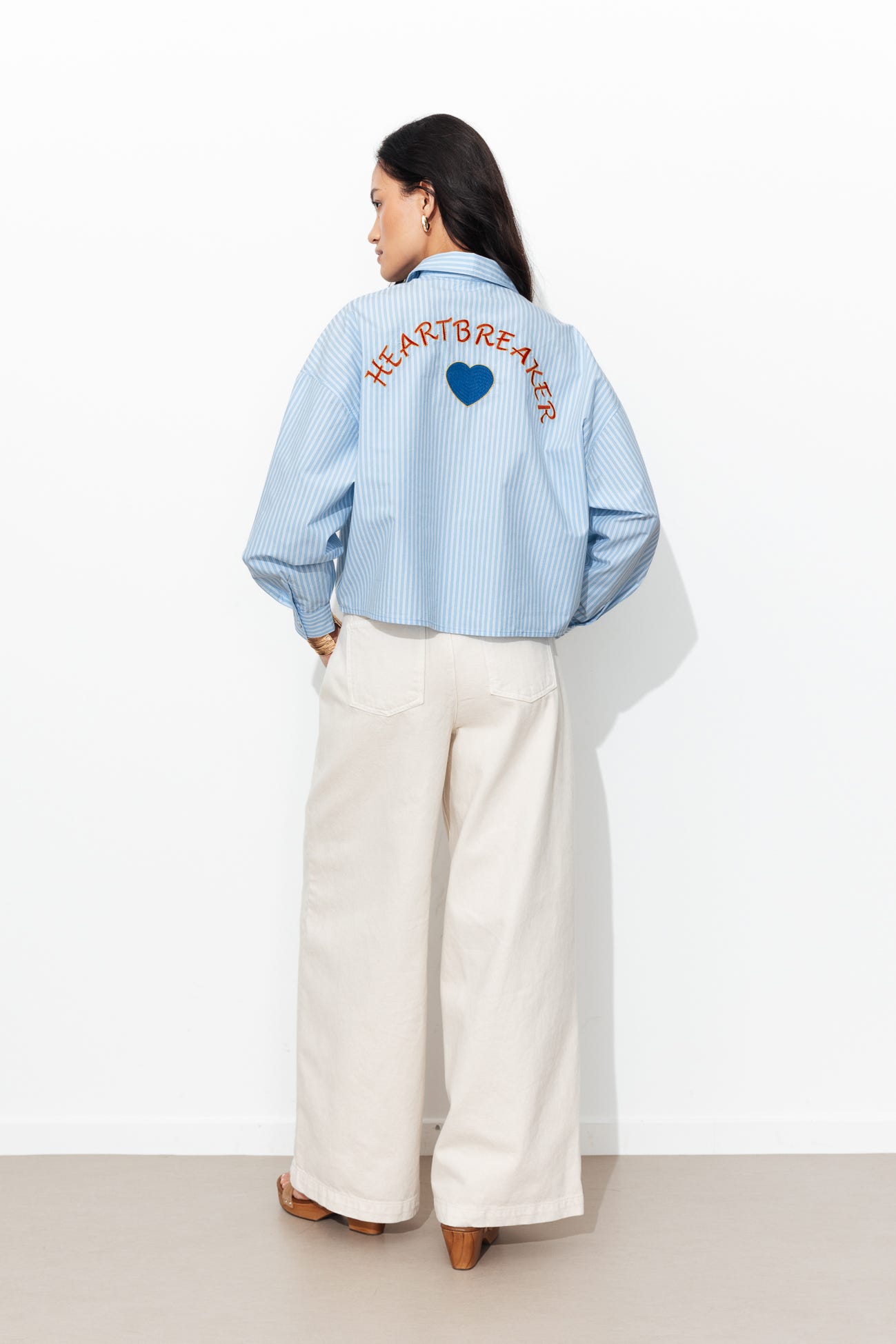 Chemise rayée à message Femme