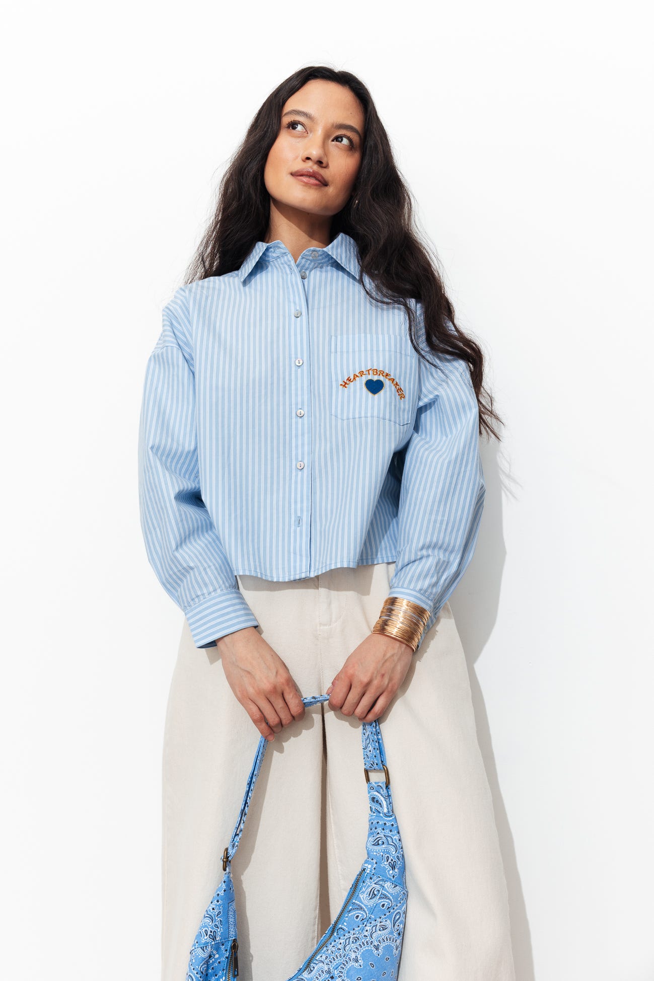 Chemise rayée à message Femme