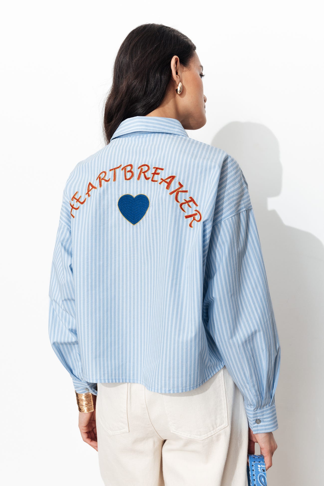 Chemise rayée à message Femme