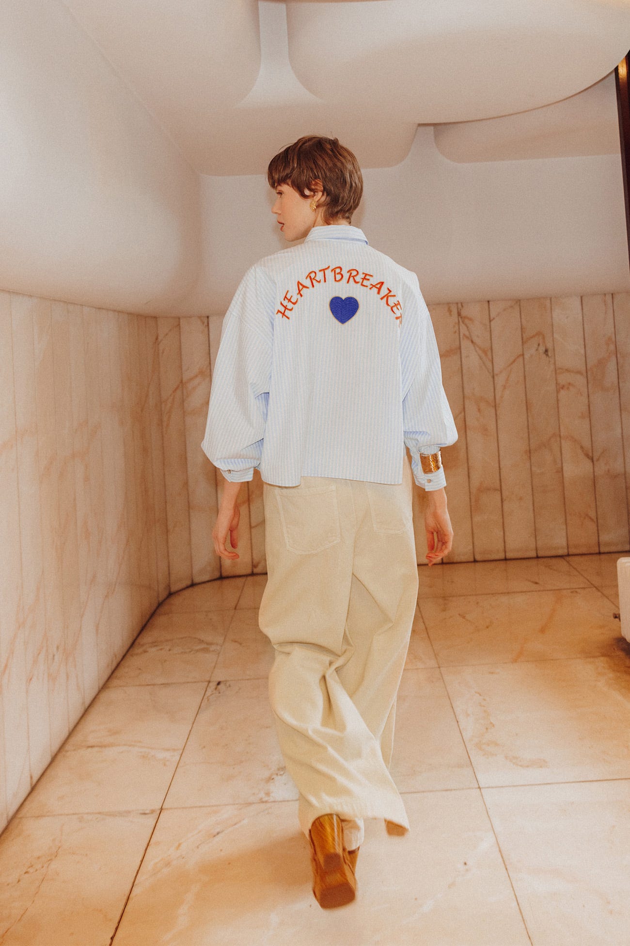 Chemise rayée à message Femme