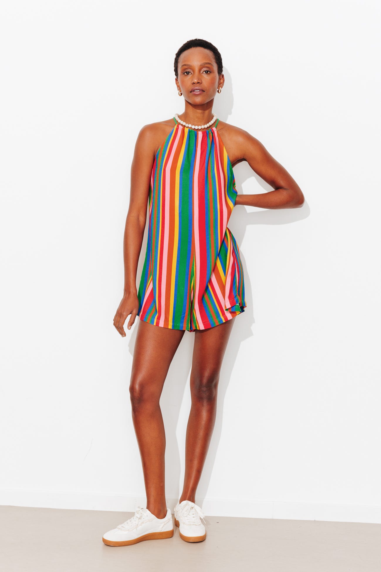 Combishort rayé Femme