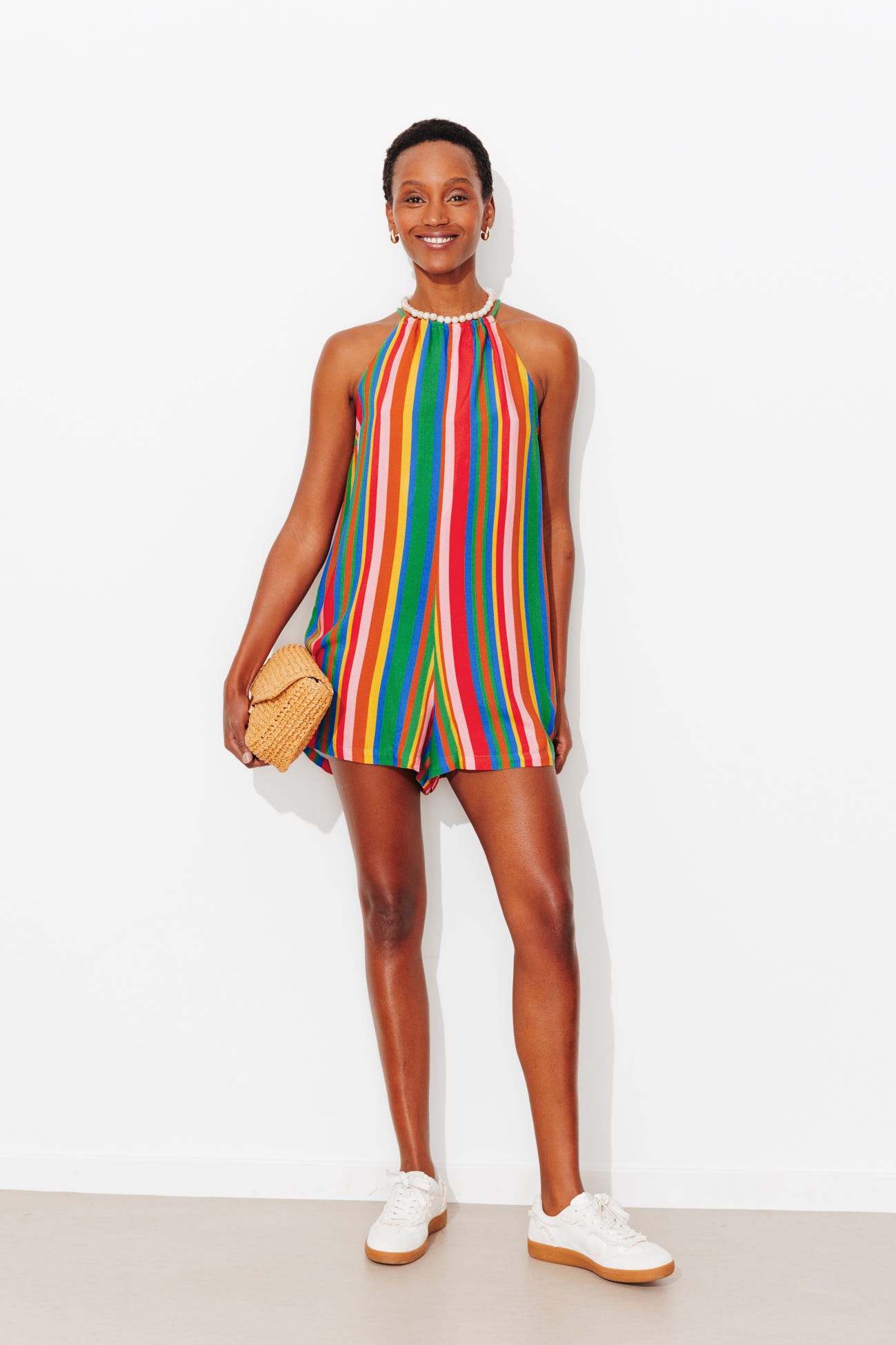 Combishort rayé Femme