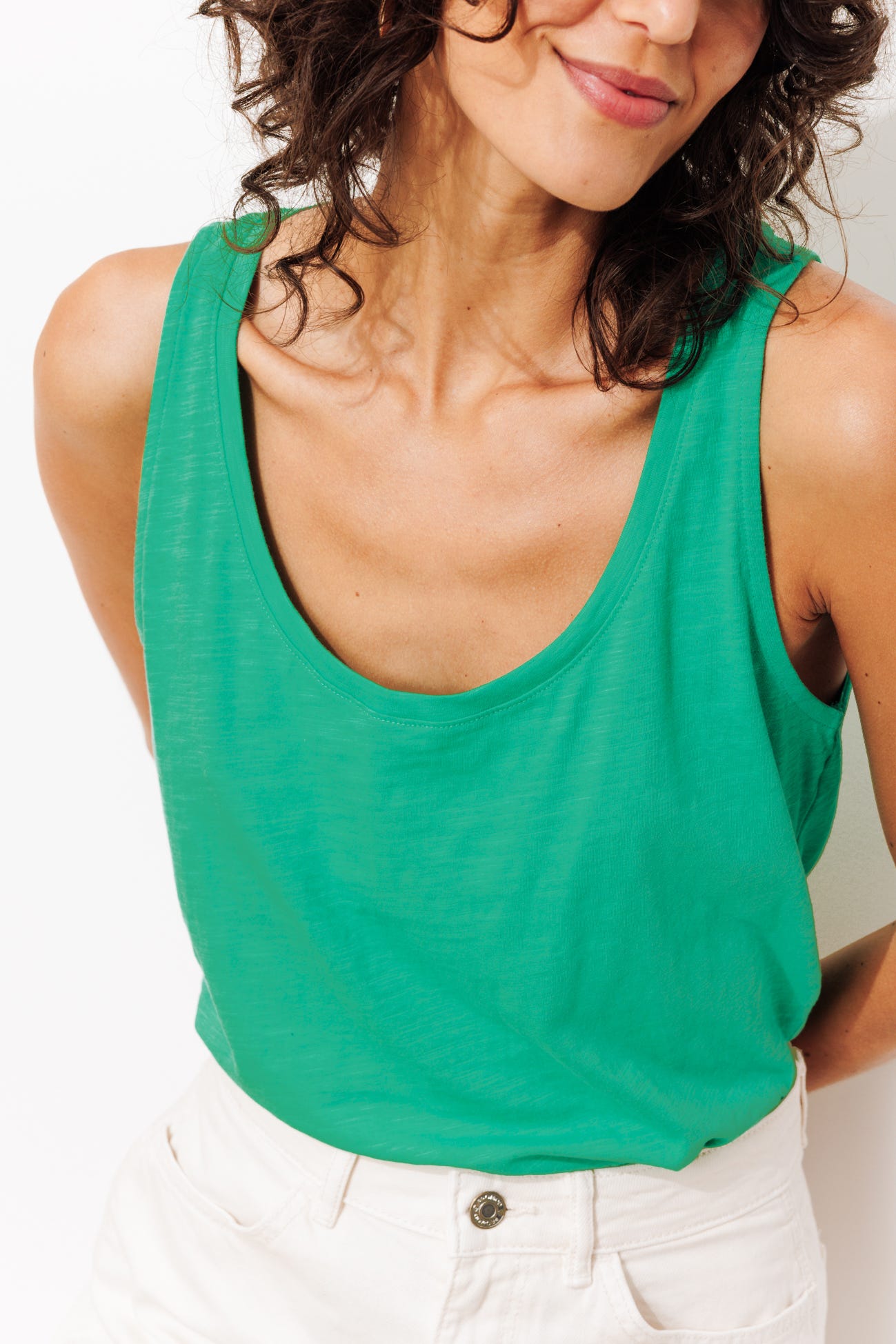 Débardeur rayé en coton Femme