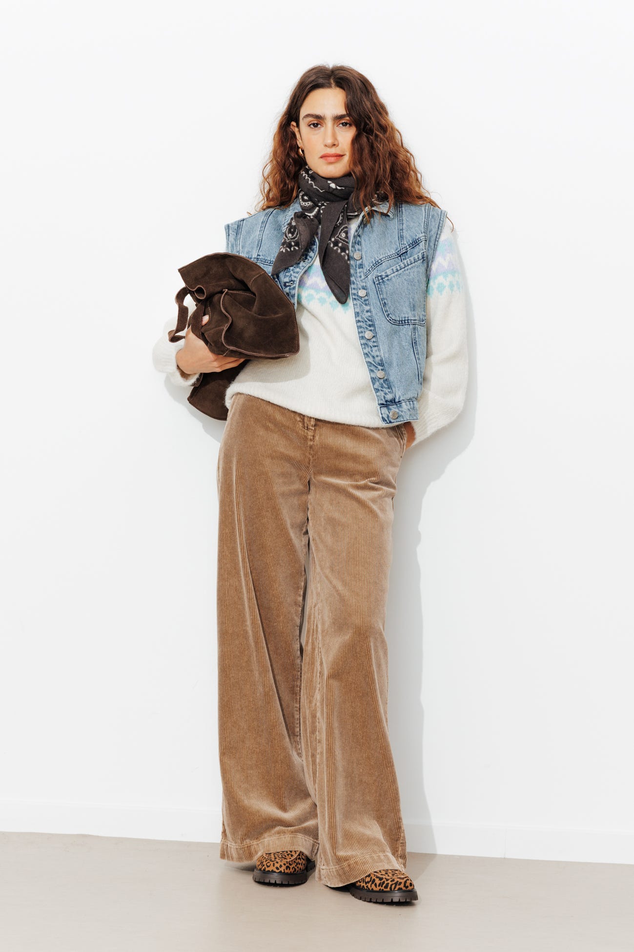 Veste jean sans manches LEONIE