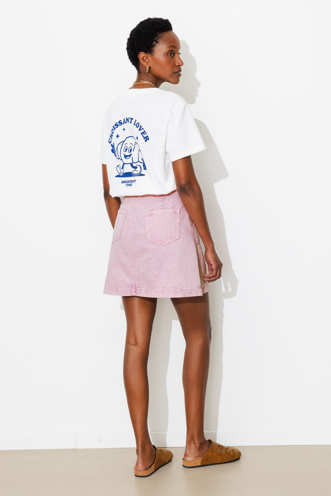 Mini-jupe en jean couleur