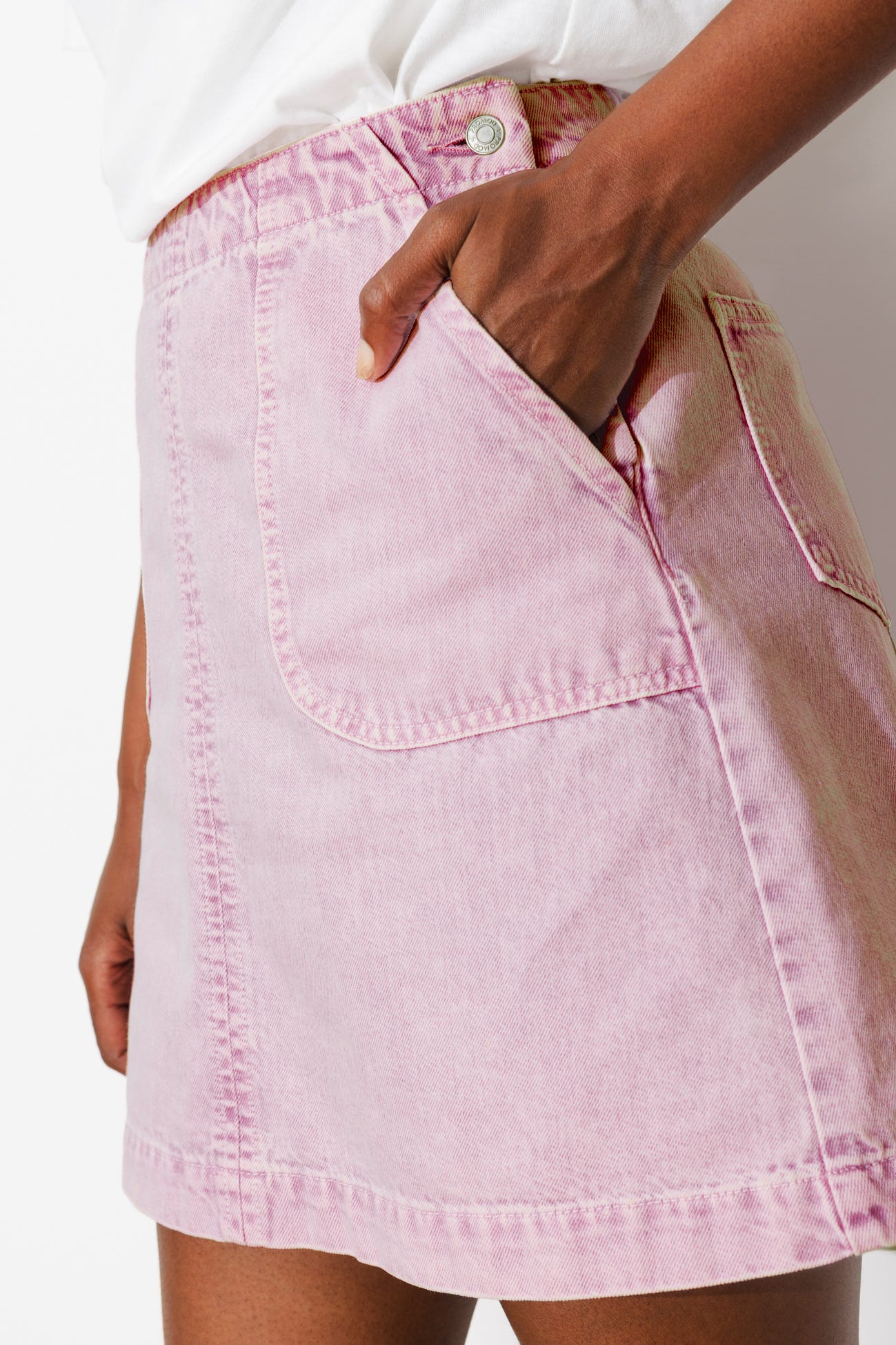 Mini-jupe en jean couleur