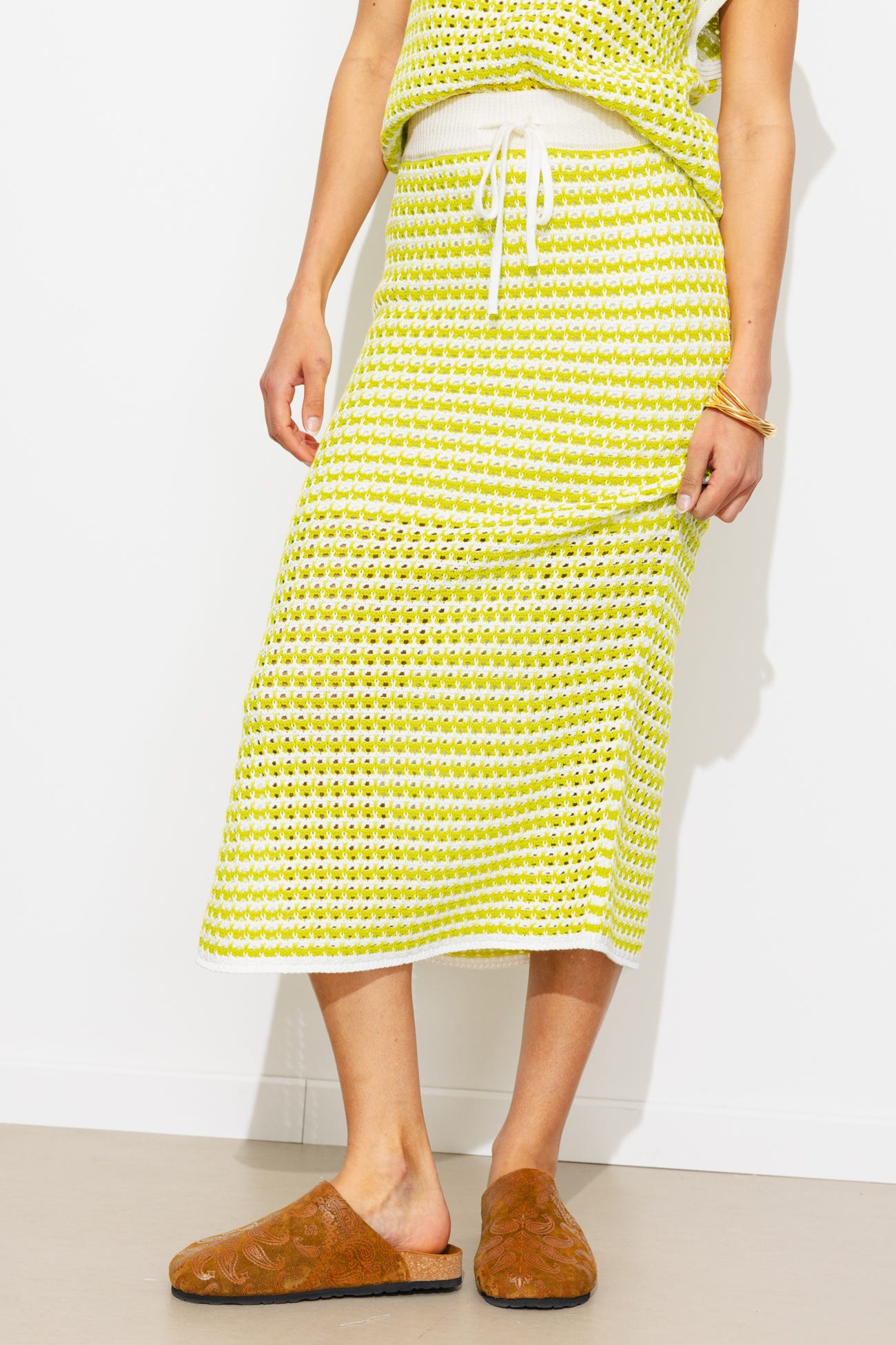 Jupe midi en crochet Femme