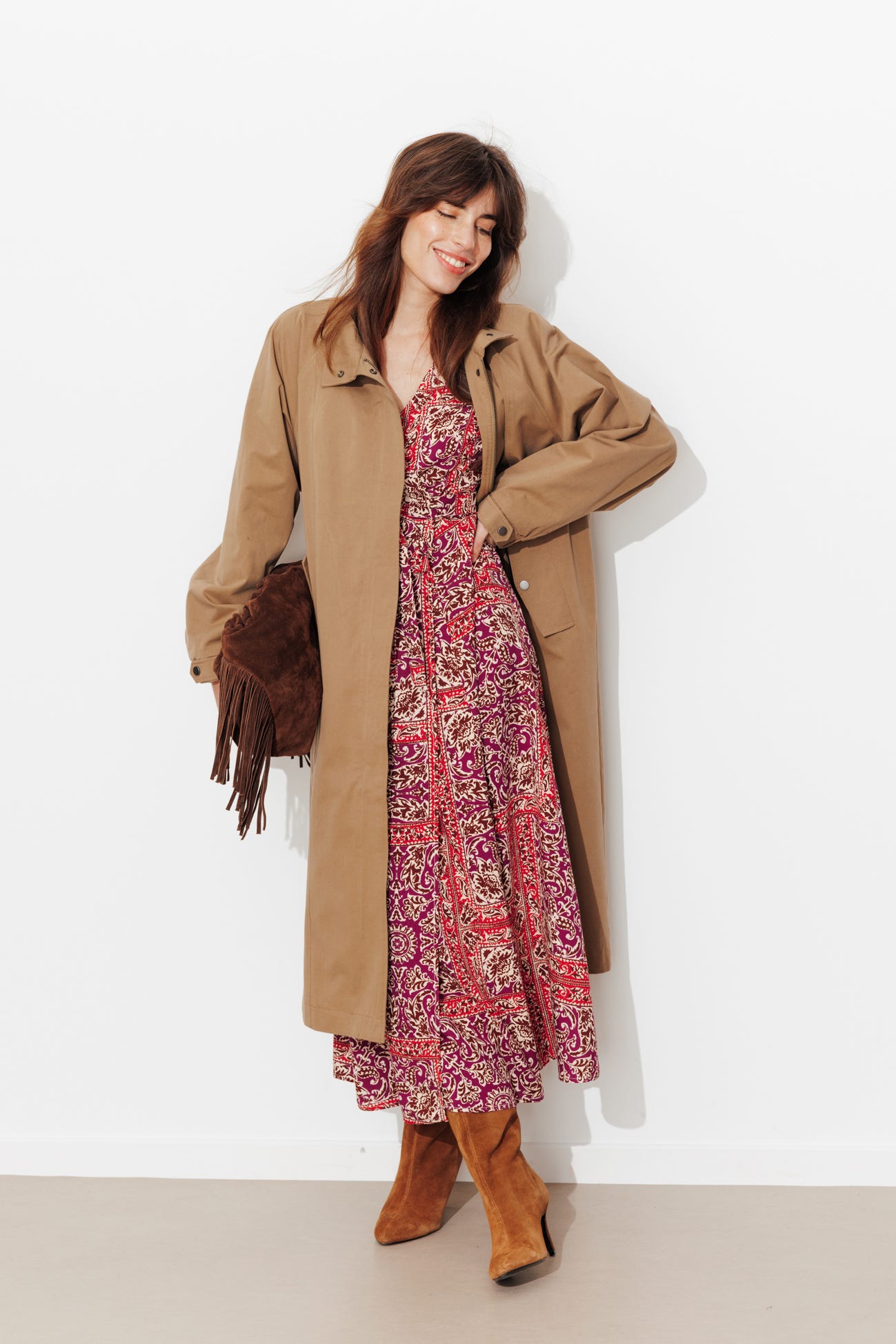 Robe longue portefeuille Femme