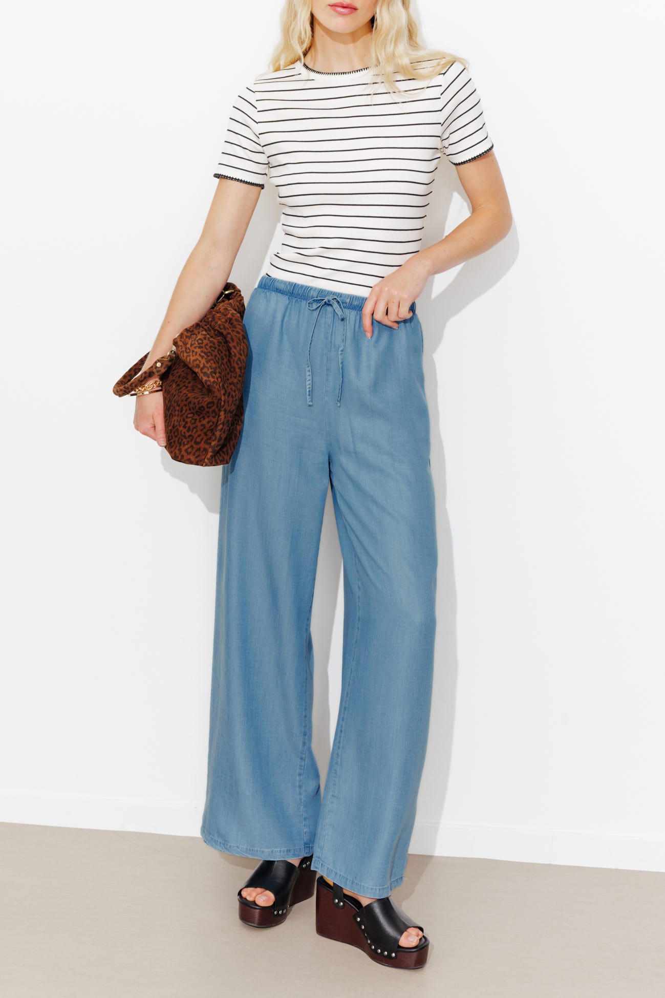 Pantalon large en lyocell