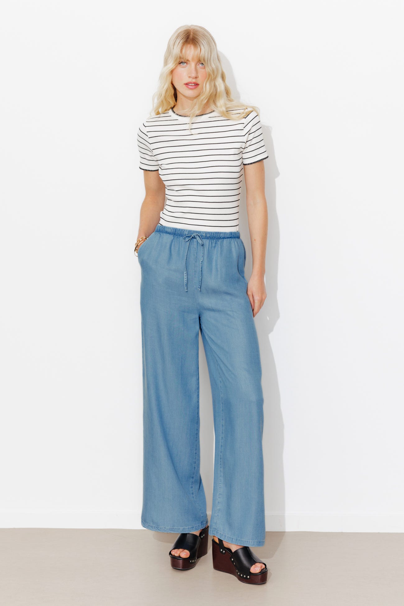 Pantalon large en lyocell