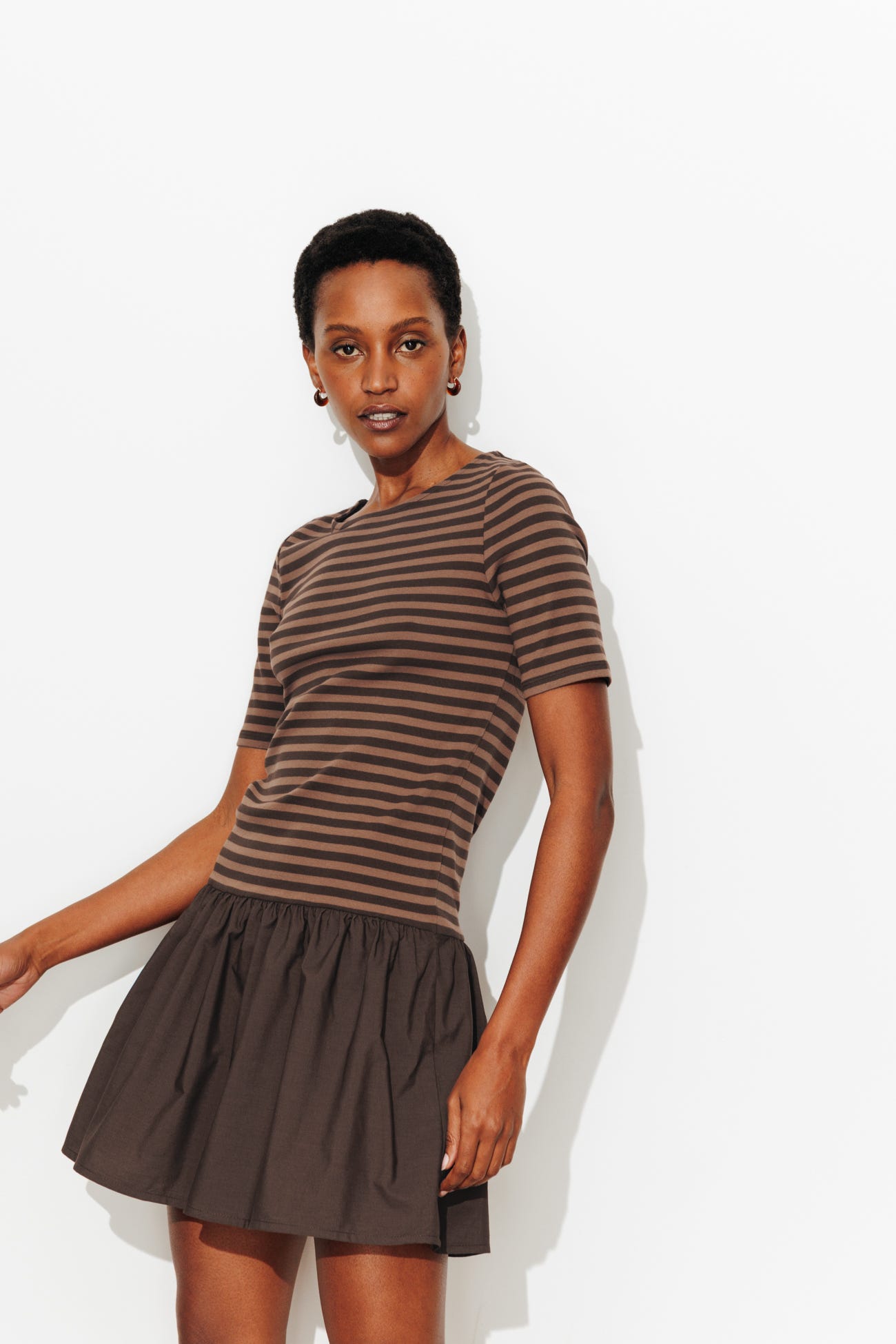 Robe t-shirt rayé Femme