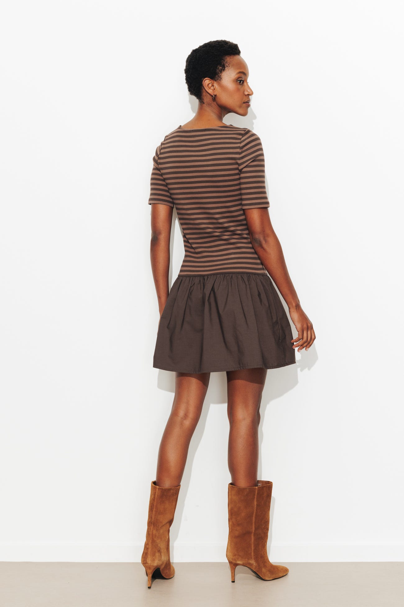 Robe t-shirt rayé Femme