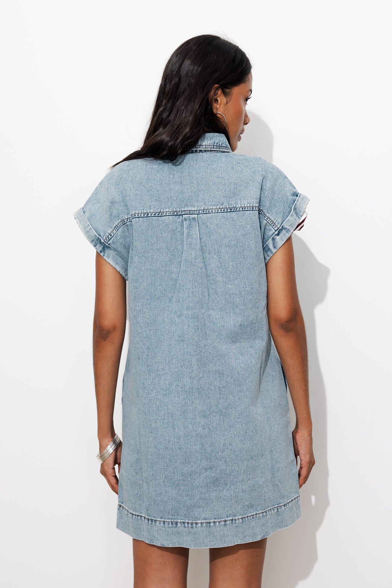 Robe courte en toile Femme