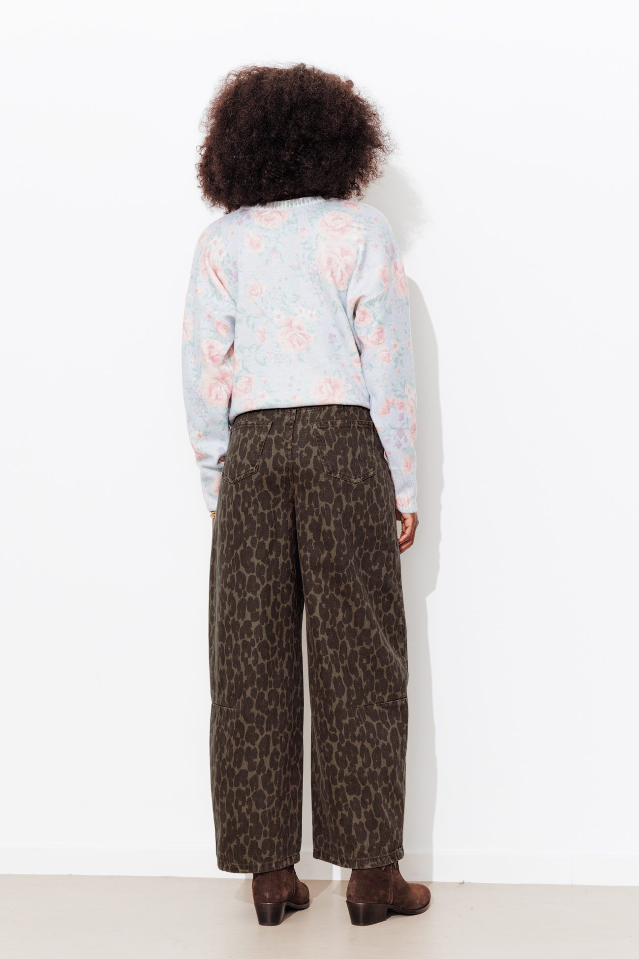 Leopard barrel trousers