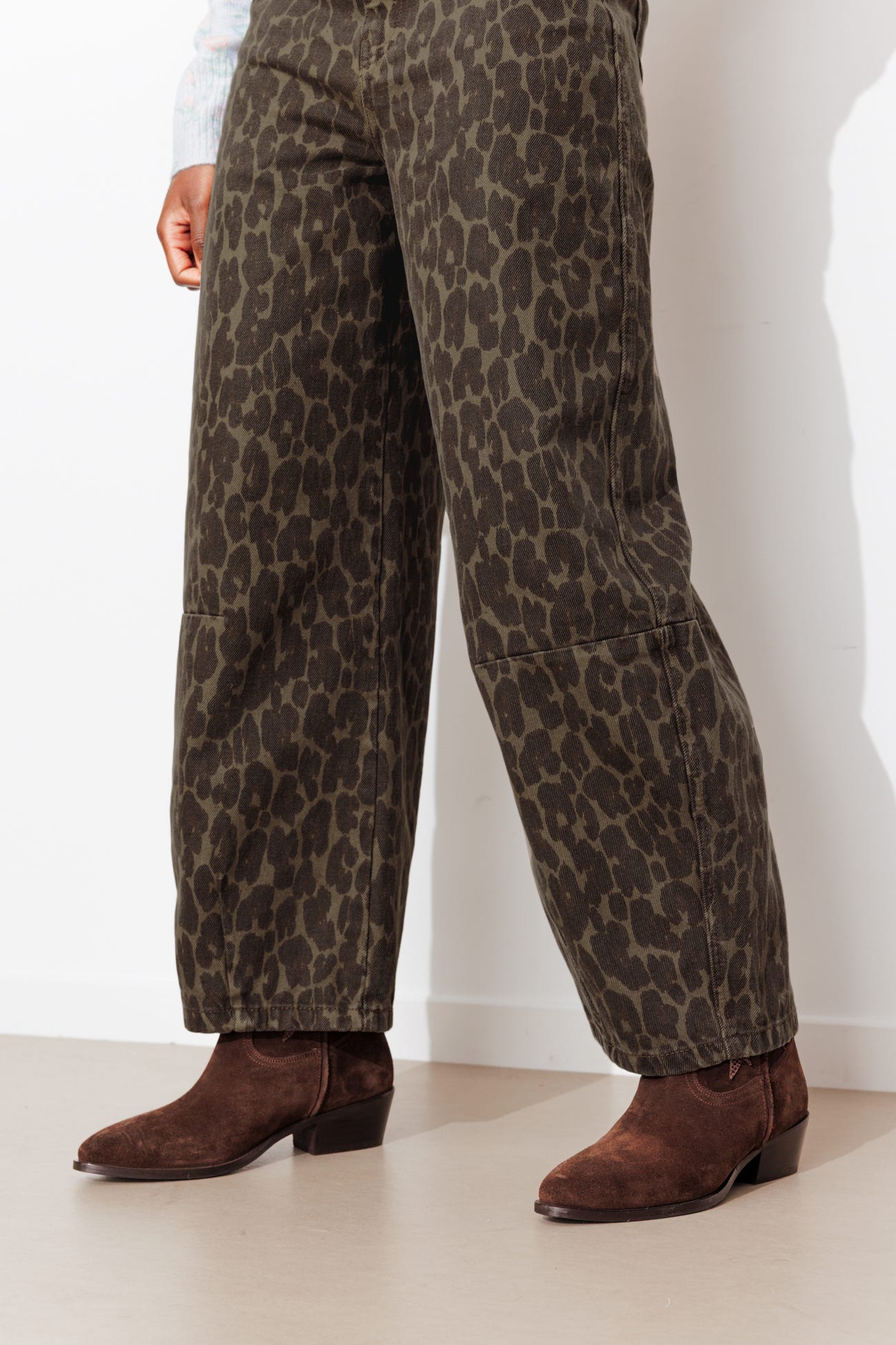 Pantalon barrel léopard