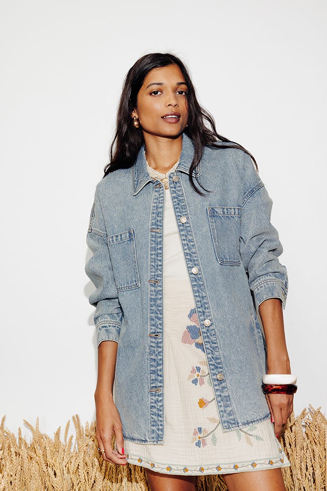 Veste surchemise en jean Femme