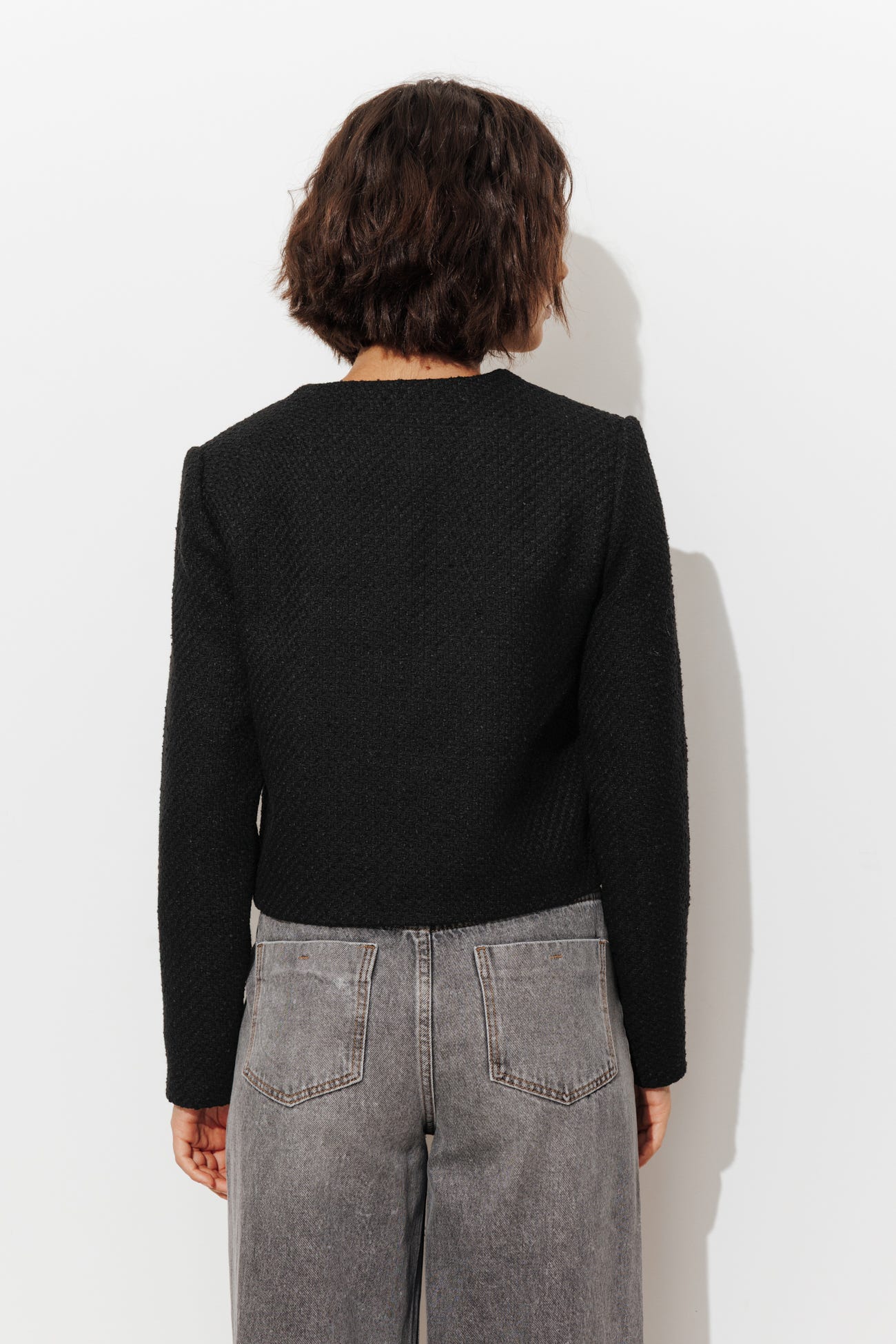 Veste boîte tweedée Femme