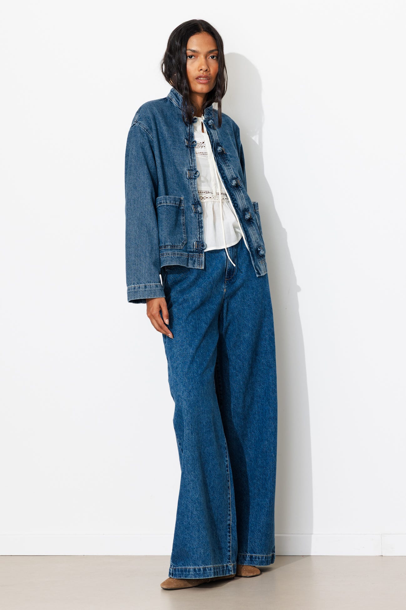 Veste Mandarin en jean Femme