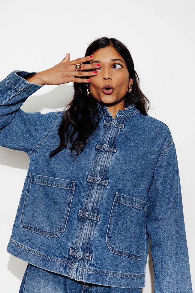 Veste Mandarin en jean Femme