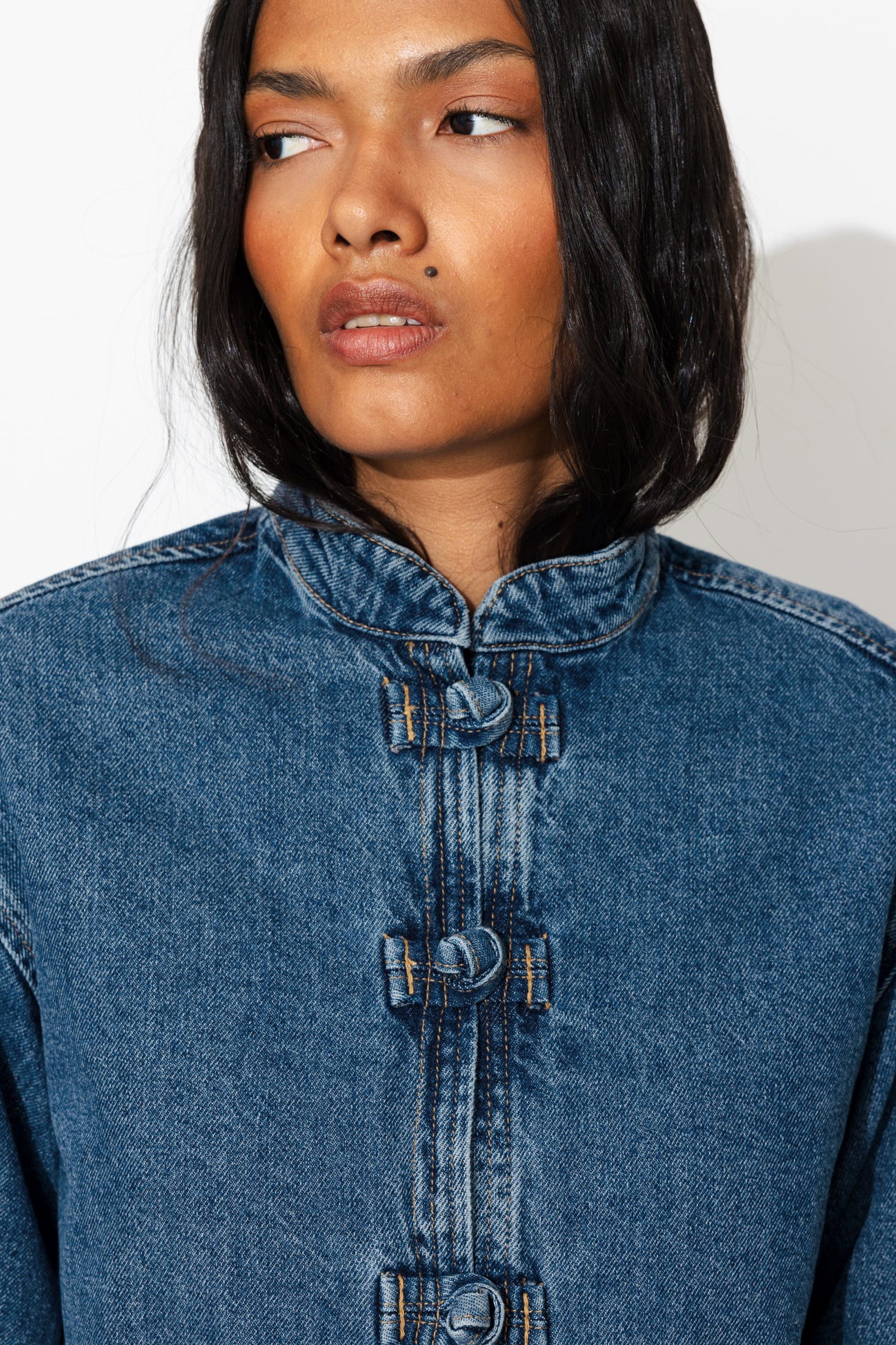 Veste Mandarin en jean Femme