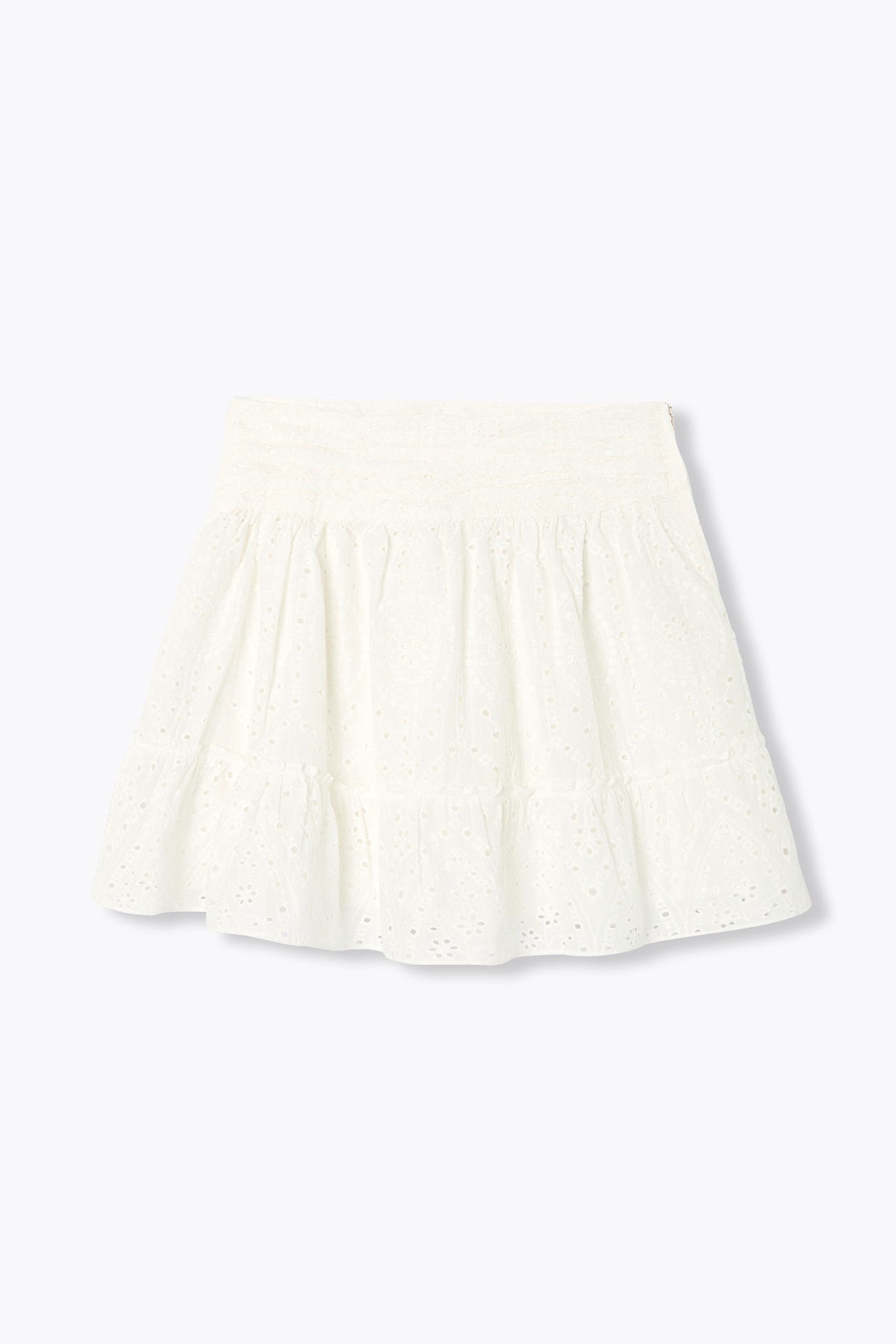 Mini-jupe en broderie anglaise