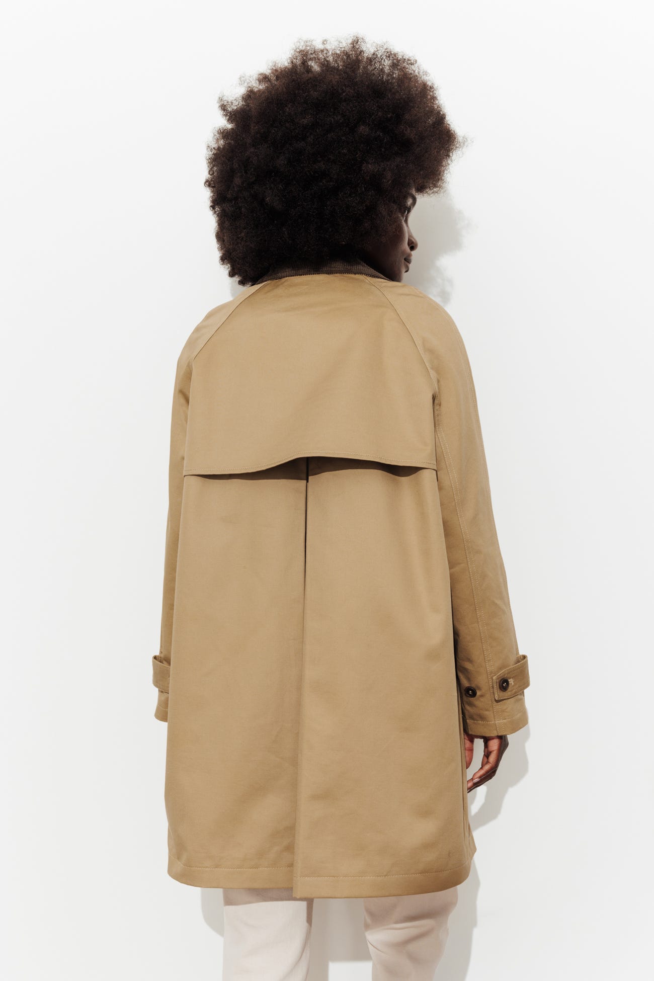 Trench long col velours