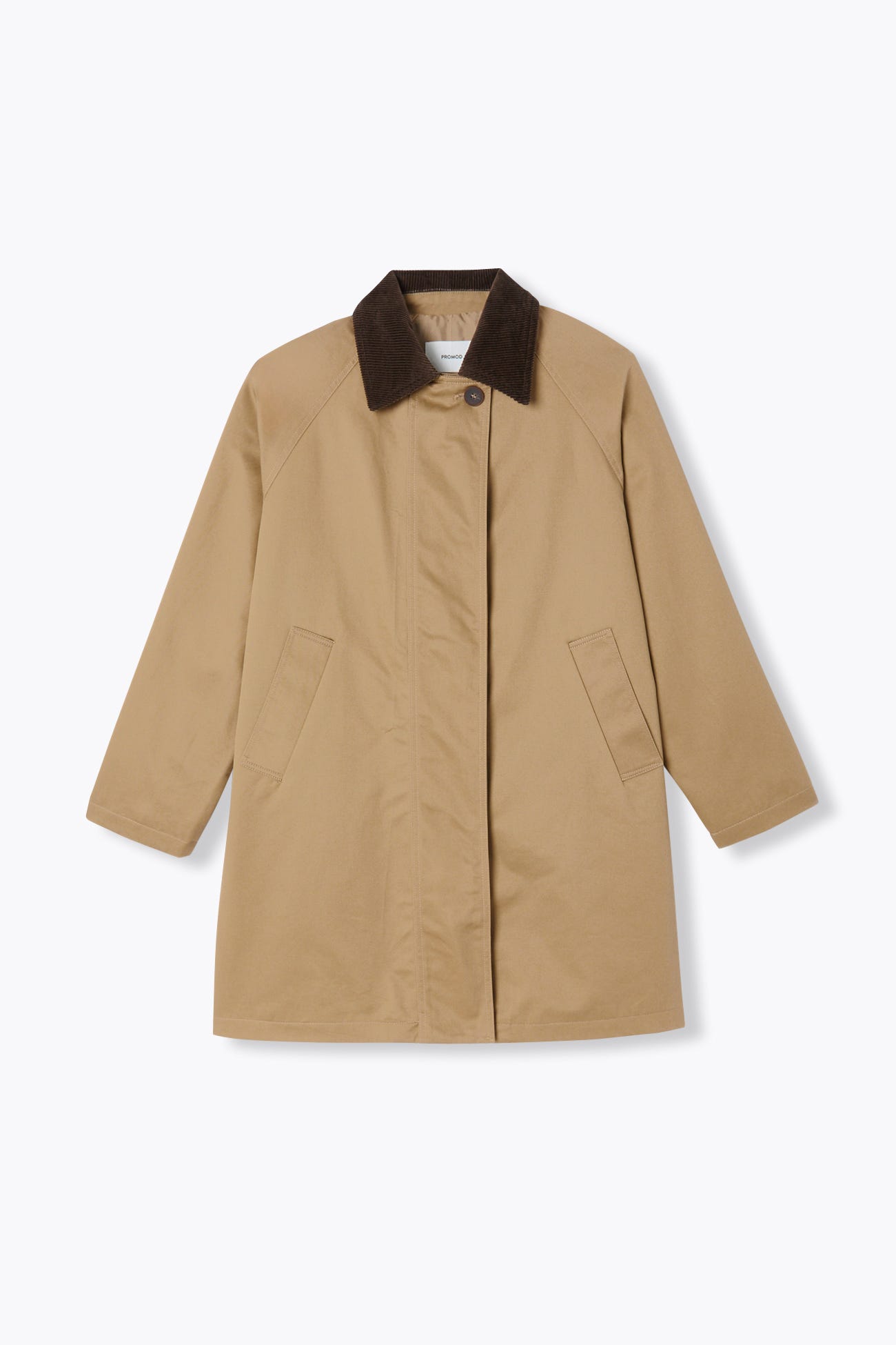 Trench long col velours
