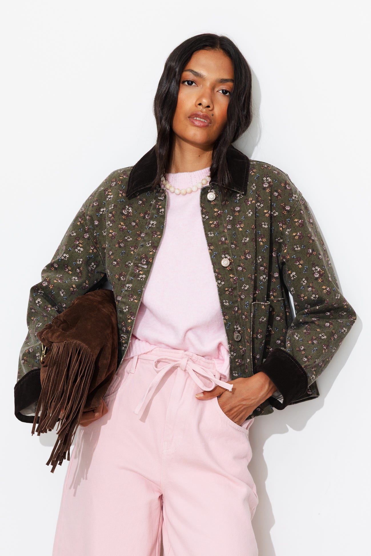 Veste workwear fleurie Femme