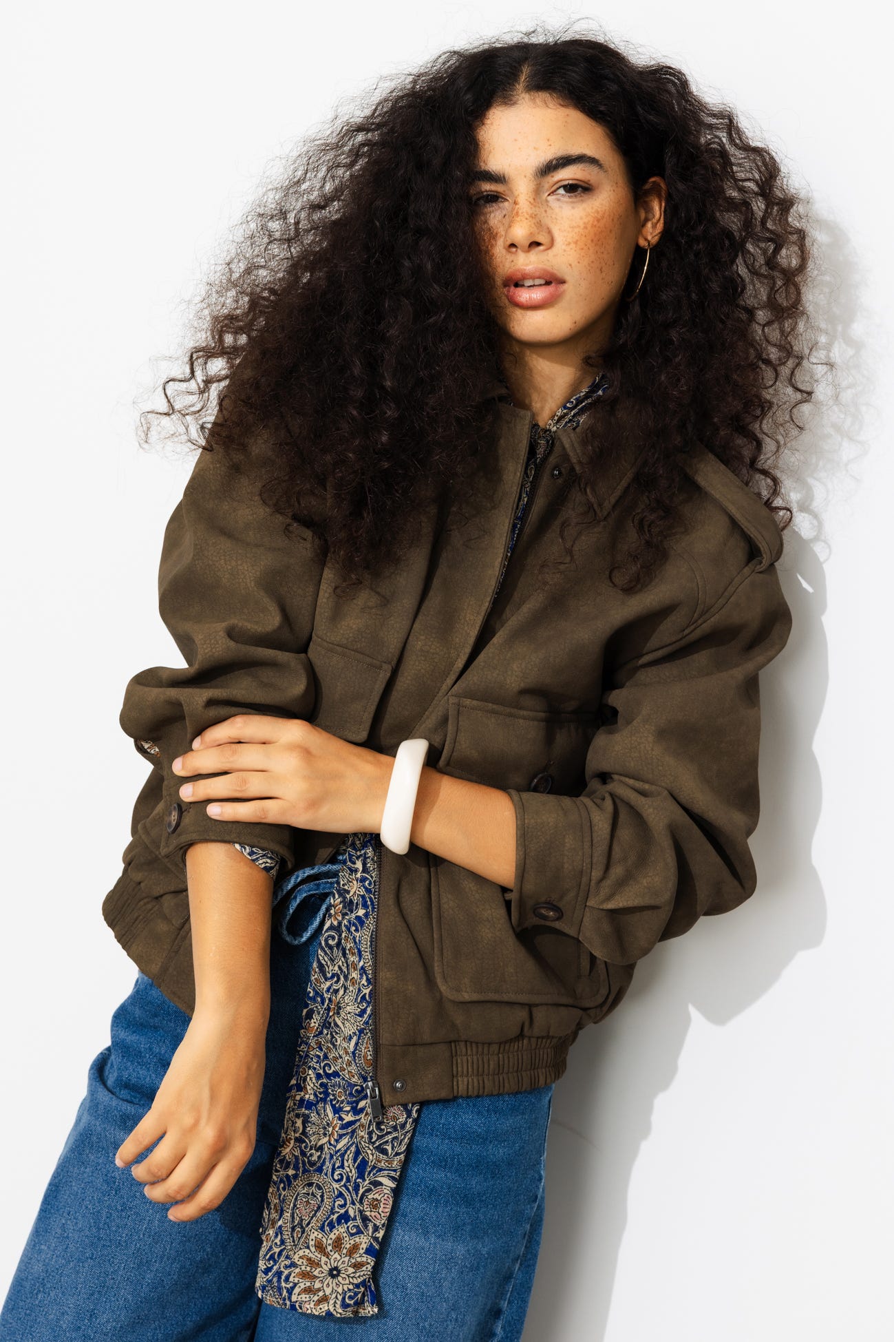 Faux grainy leather jacket